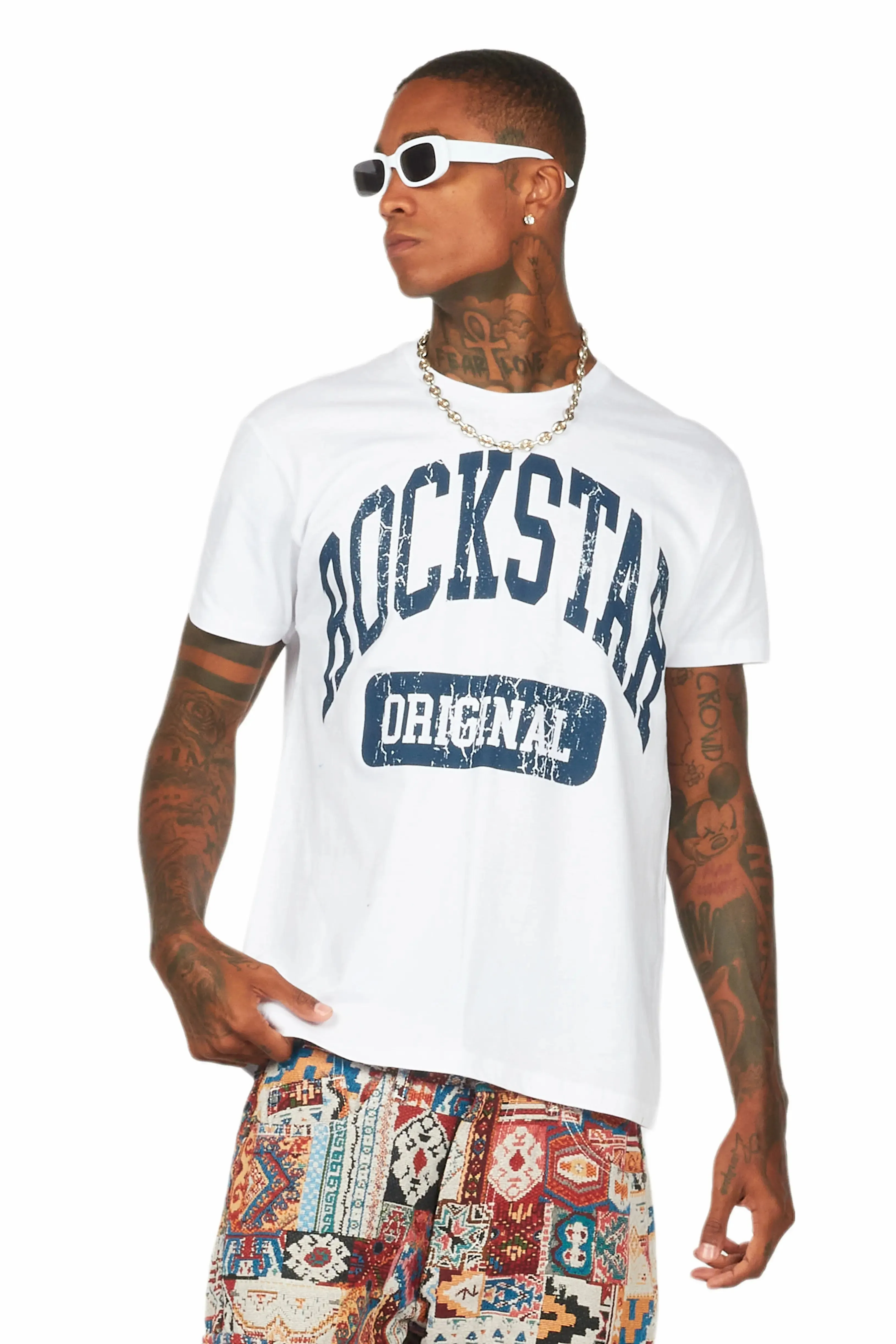 Members White/Navy Graphic T-Shirt sold by Rockstar Original product image thumbnail 2
