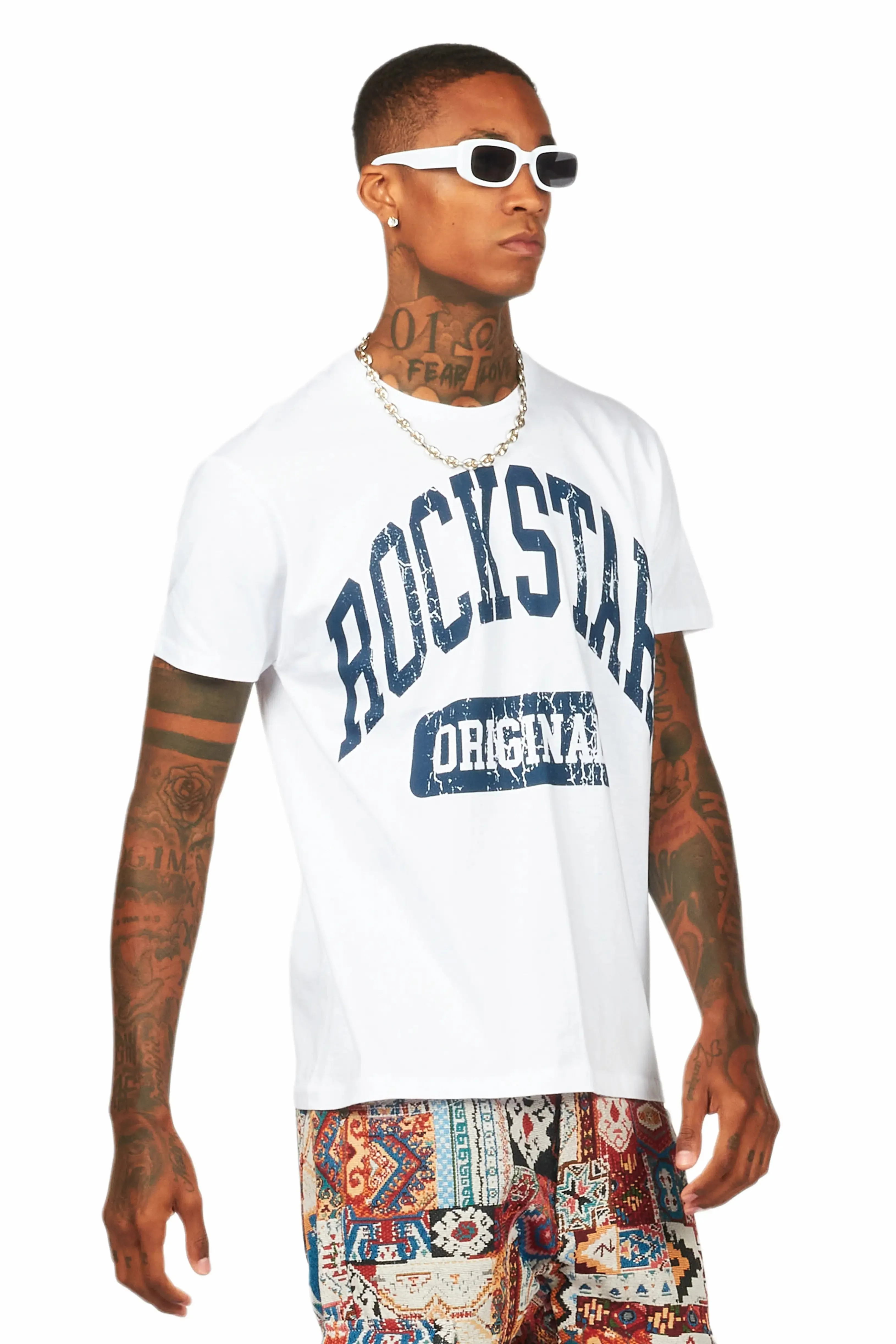 Members White/Navy Graphic T-Shirt sold by Rockstar Original product image thumbnail 3