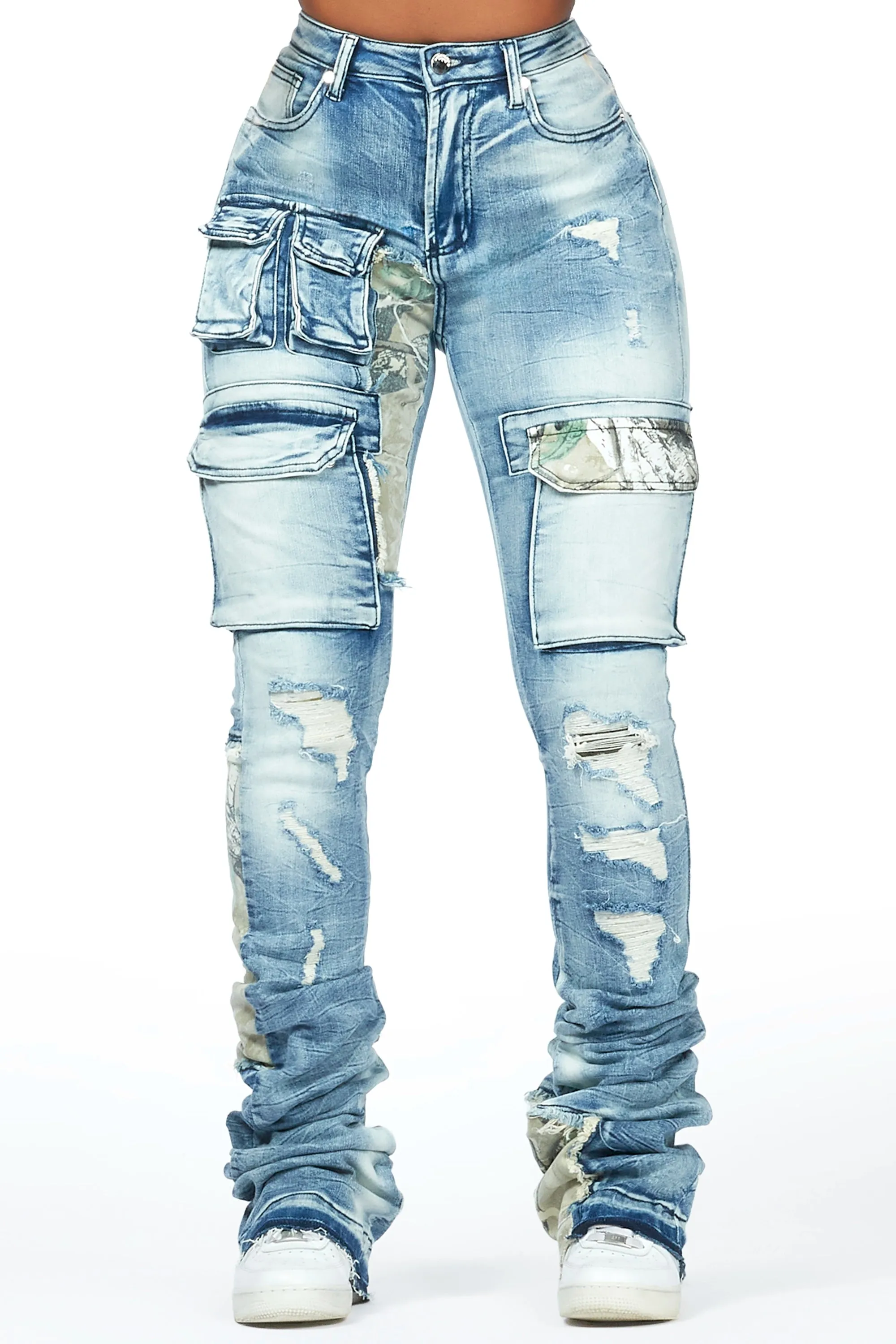 Teresa Light Wash Super Stacked Jean sold by Rockstar Original