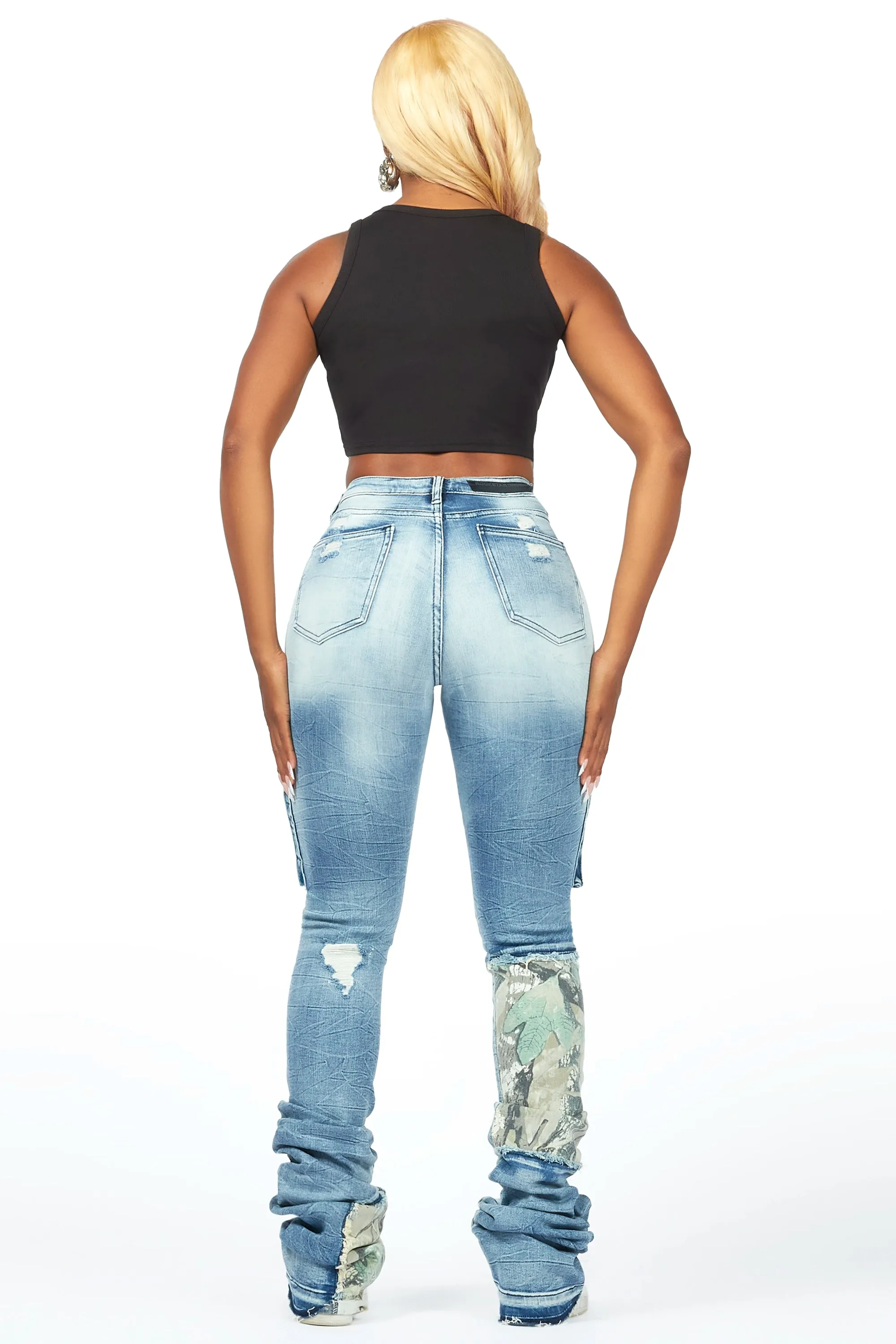 Teresa Light Wash Super Stacked Jean sold by Rockstar Original product image thumbnail 5