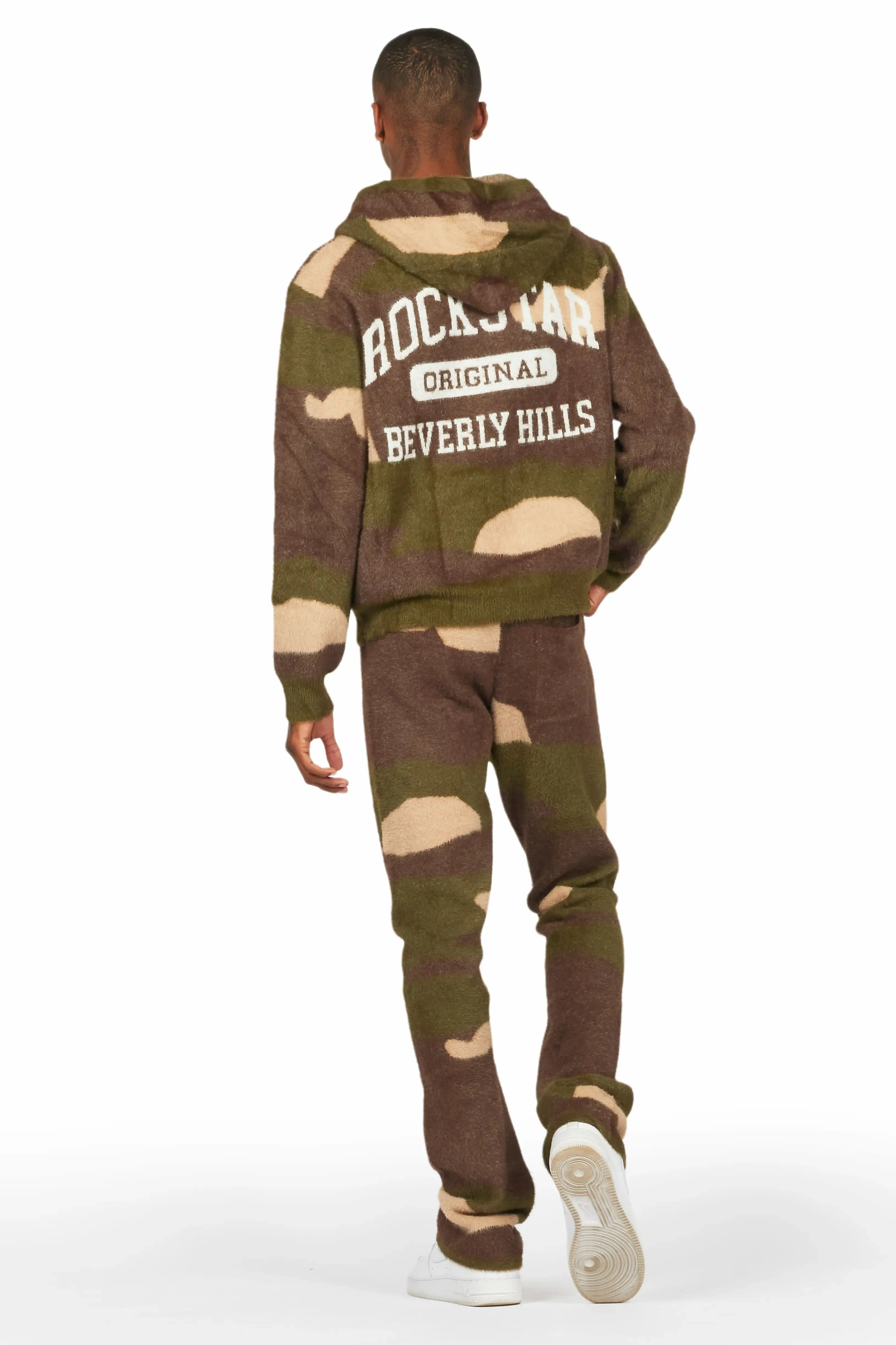 Member Green Camo Stacked Flare Knitted Mohair Track Set sold by Rockstar Original product image thumbnail 4