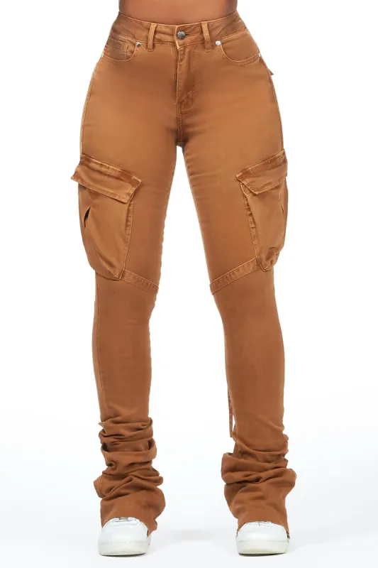 Caitlin Camel Cargo Super Stacked Jean sold by Rockstar Original