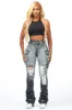 Vixen Grey Wash Distressed Cargo Super Stacked Jean sold by Rockstar Original