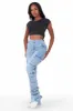 Phoebe Light Wash Super Stacked Jean sold by Rockstar Original