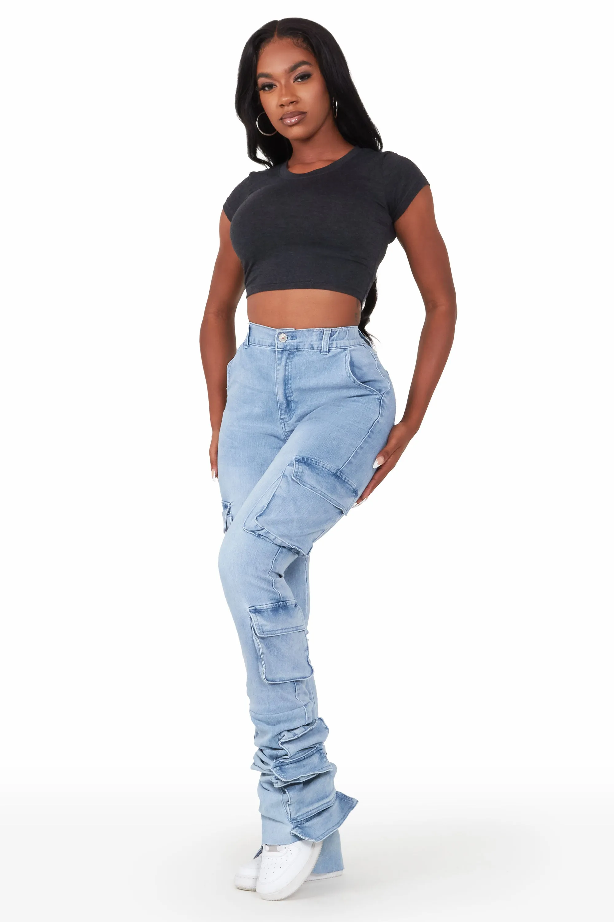 Phoebe Light Wash Super Stacked Jean sold by Rockstar Original product image thumbnail 4