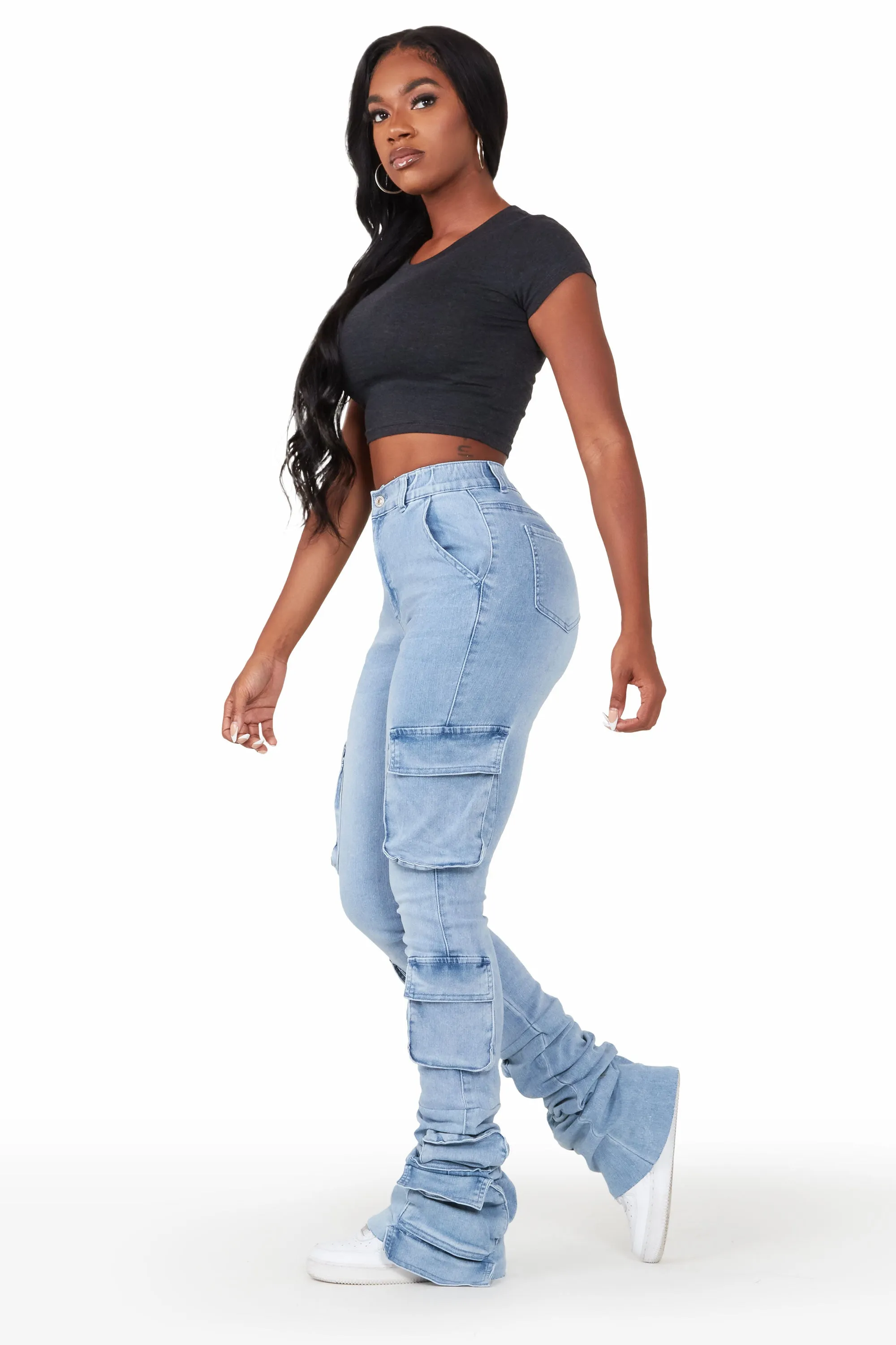 Phoebe Light Wash Super Stacked Jean sold by Rockstar Original product image thumbnail 5
