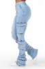 Phoebe Light Wash Super Stacked Jean sold by Rockstar Original
