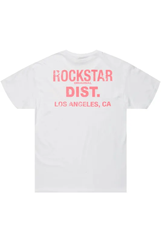 Lake White/Pink Graphic T-Shirt sold by Rockstar Original