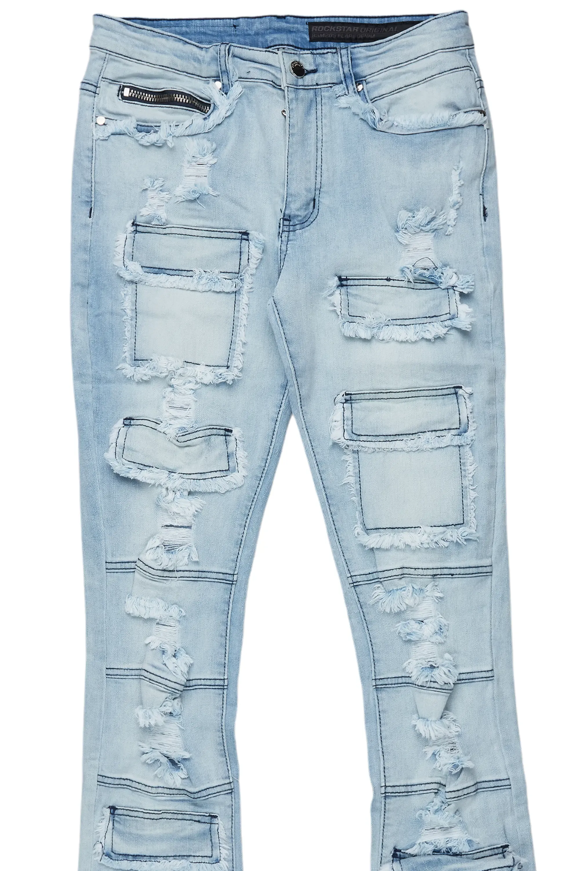 Erico Blue Stacked Flare Cargo Jean sold by Rockstar Original product image thumbnail 2
