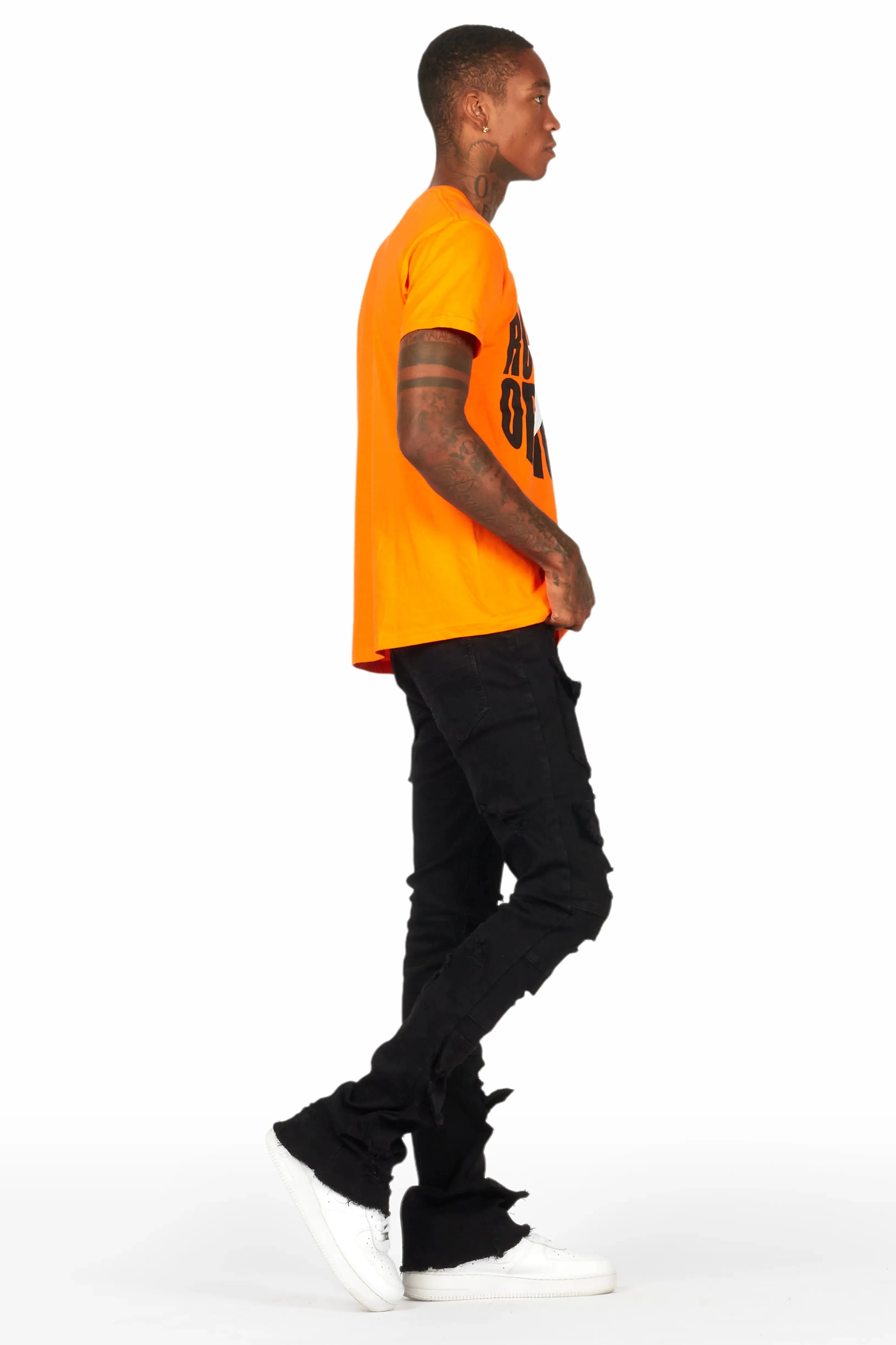 Erico Black Stacked Flare Cargo Jean sold by Rockstar Original product image thumbnail 4