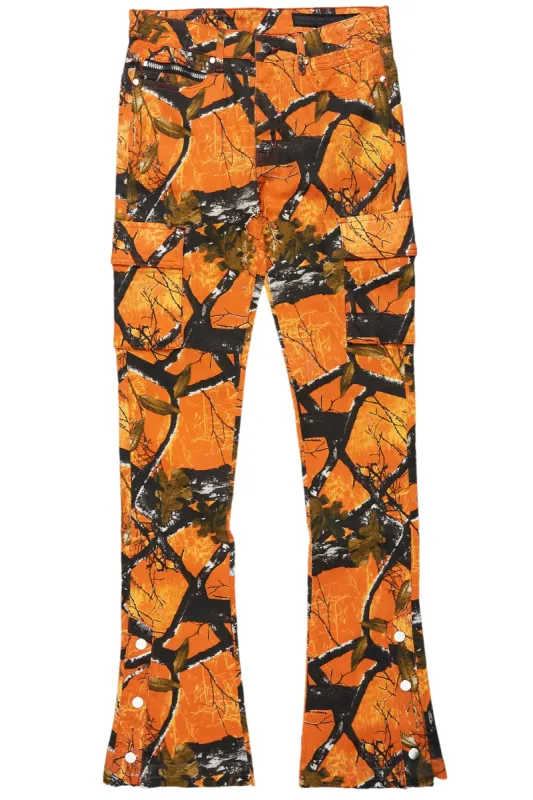 Waage Orange Tree Camo Cargo Stacked Flare Jean sold by Rockstar Original