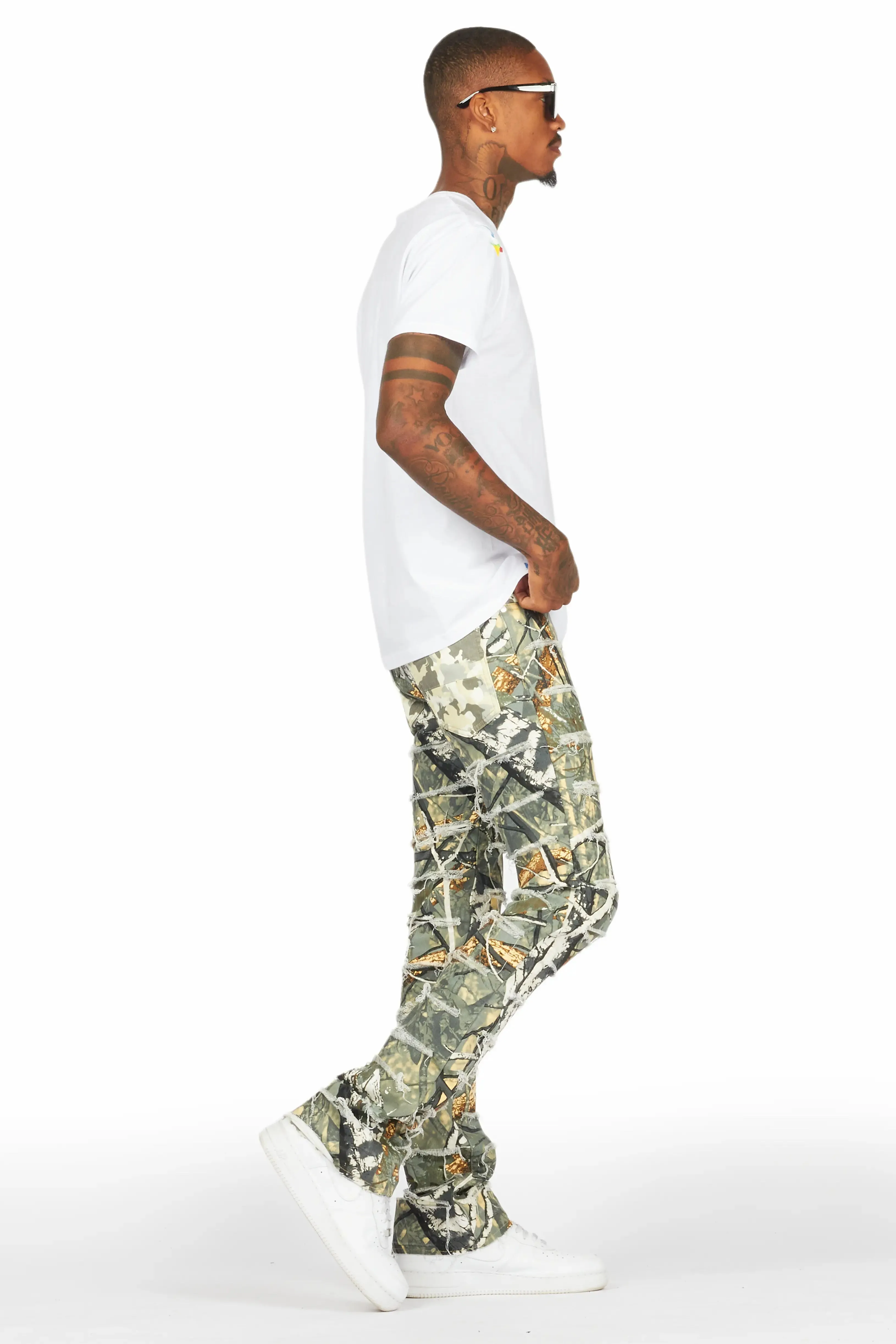 Miguelo Tree Camo Stacked Flare Jean sold by Rockstar Original product image thumbnail 4