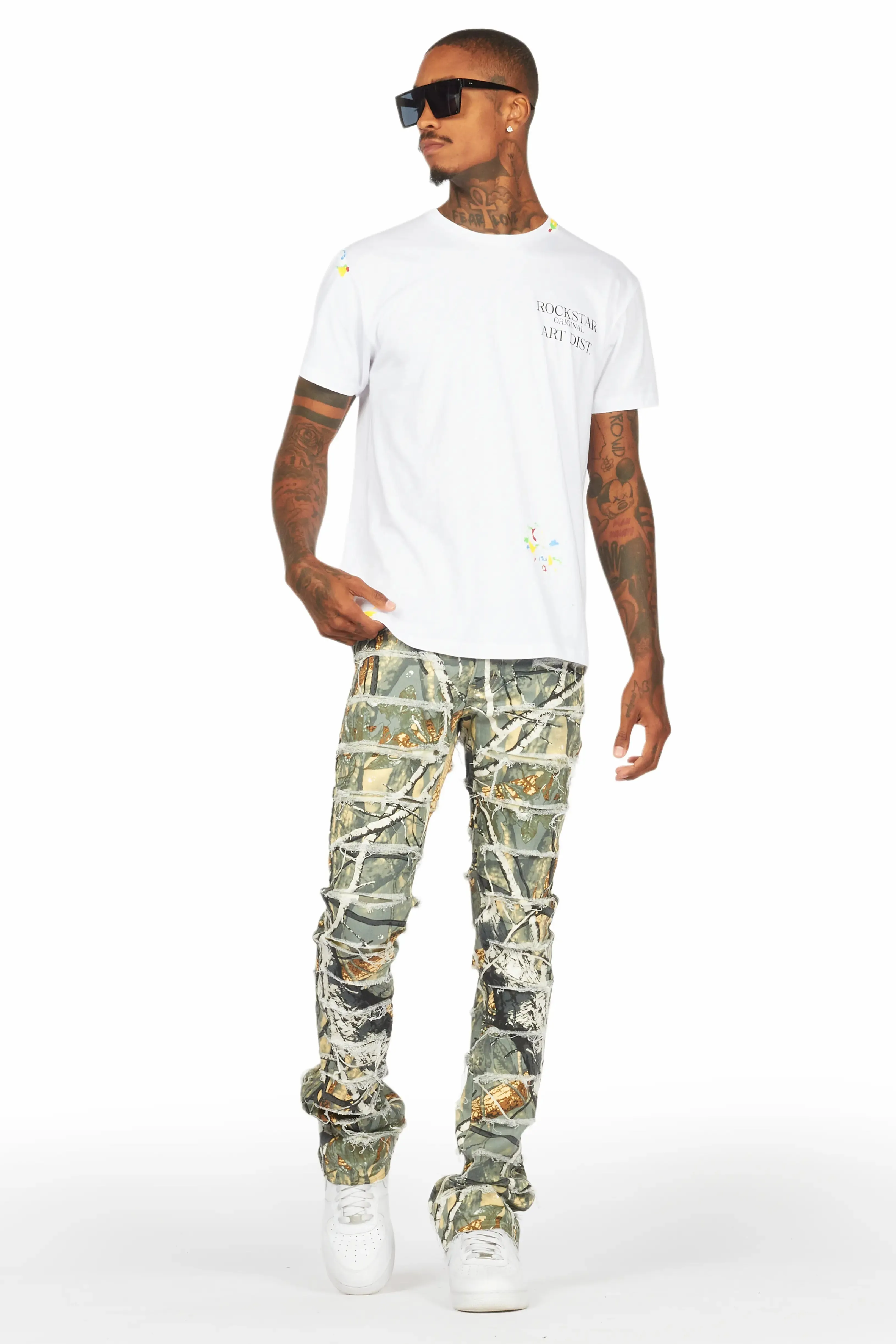 Miguelo Tree Camo Stacked Flare Jean sold by Rockstar Original product image thumbnail 3