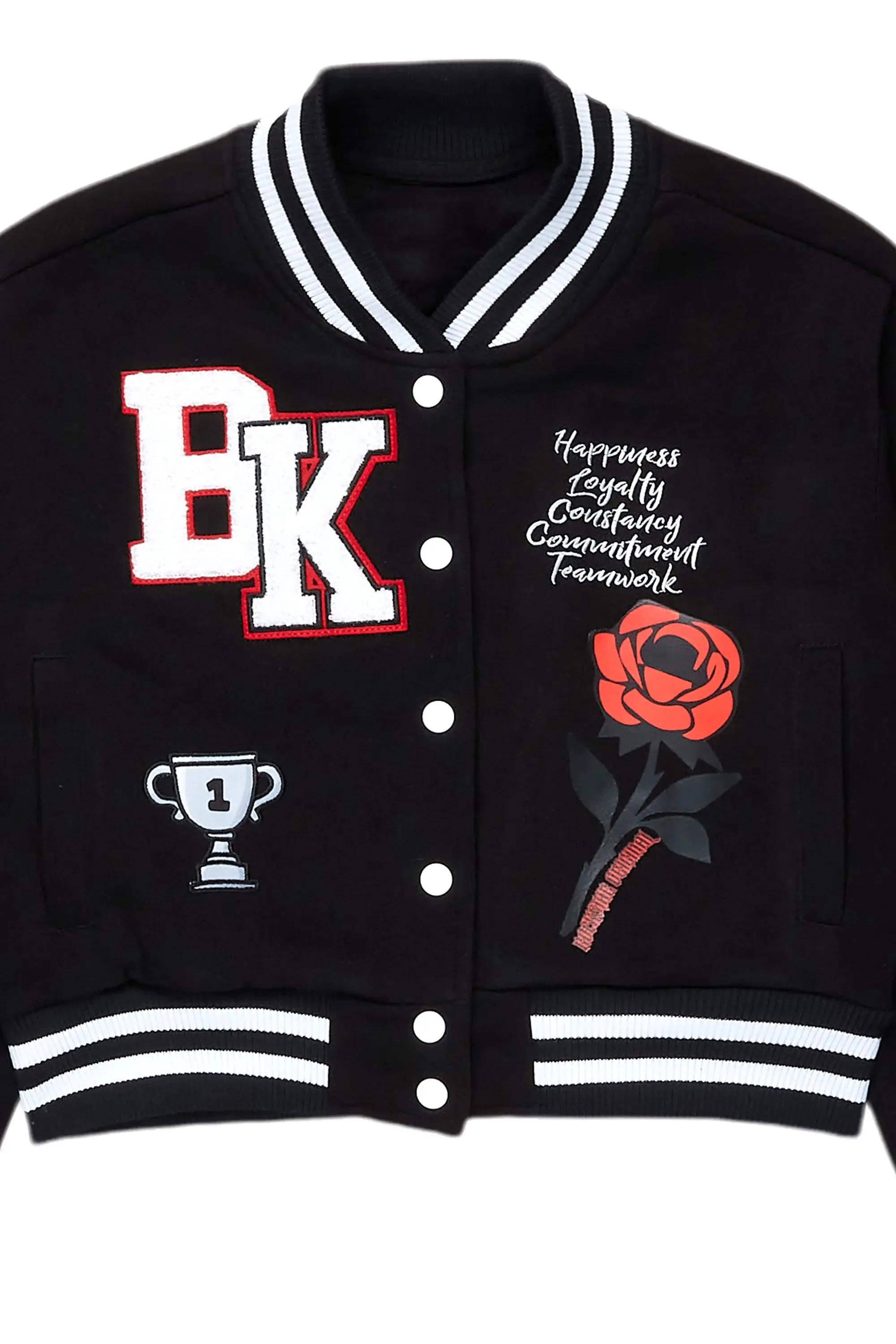 Eboni Black Varsity Jacket sold by Rockstar Original product image thumbnail 2