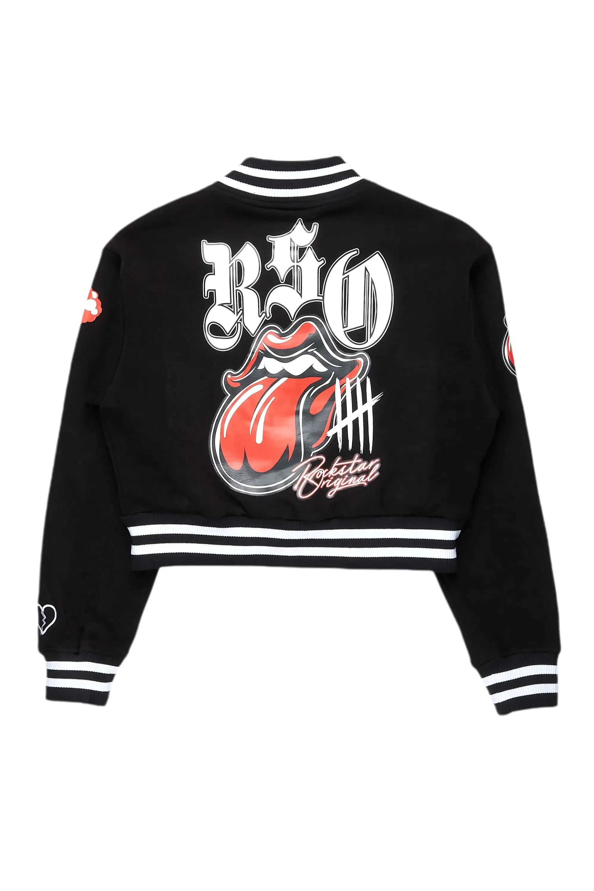 Eboni Black Varsity Jacket sold by Rockstar Original product image thumbnail 3