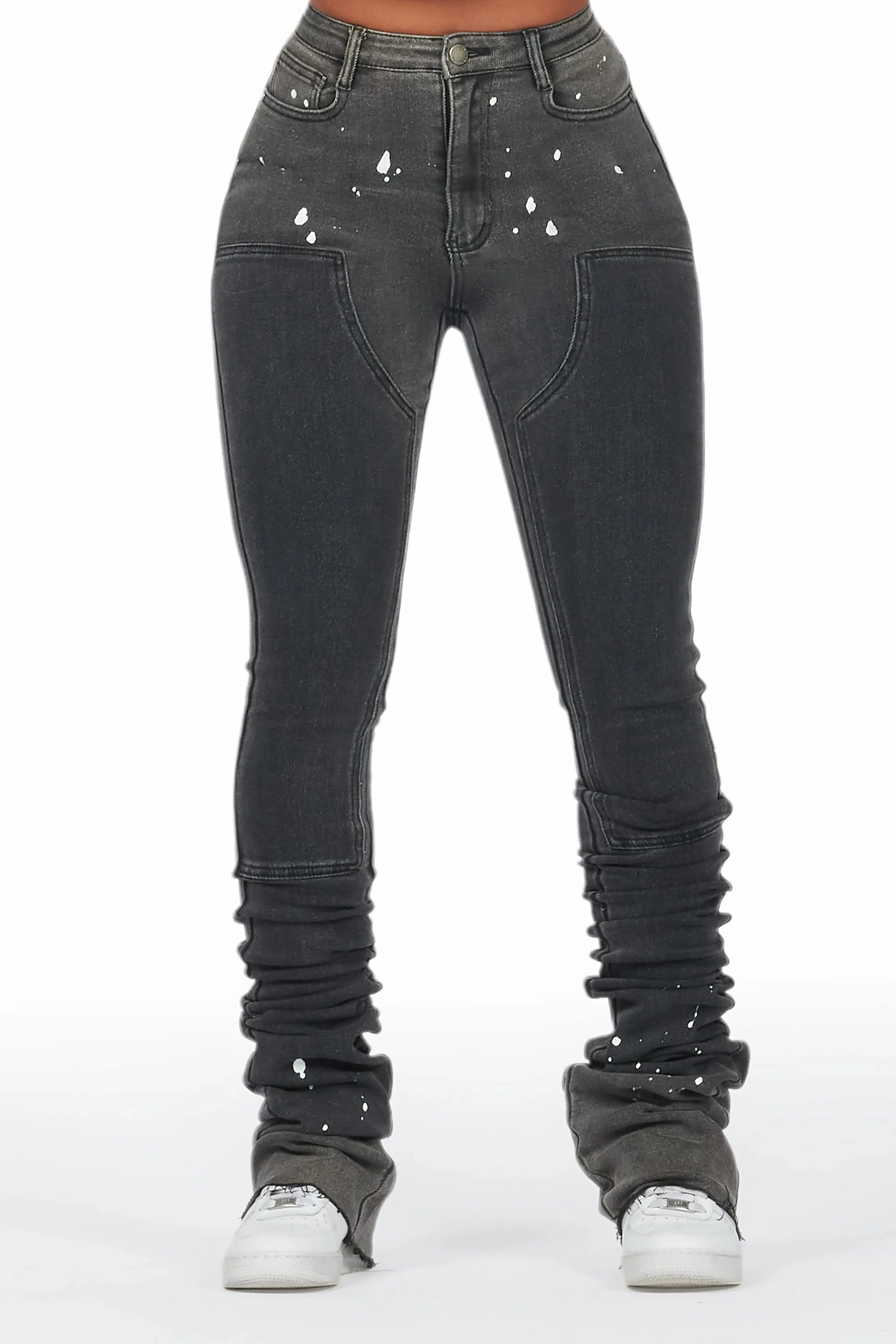 Dajsha Black Super Stacked Jean sold by Rockstar Original