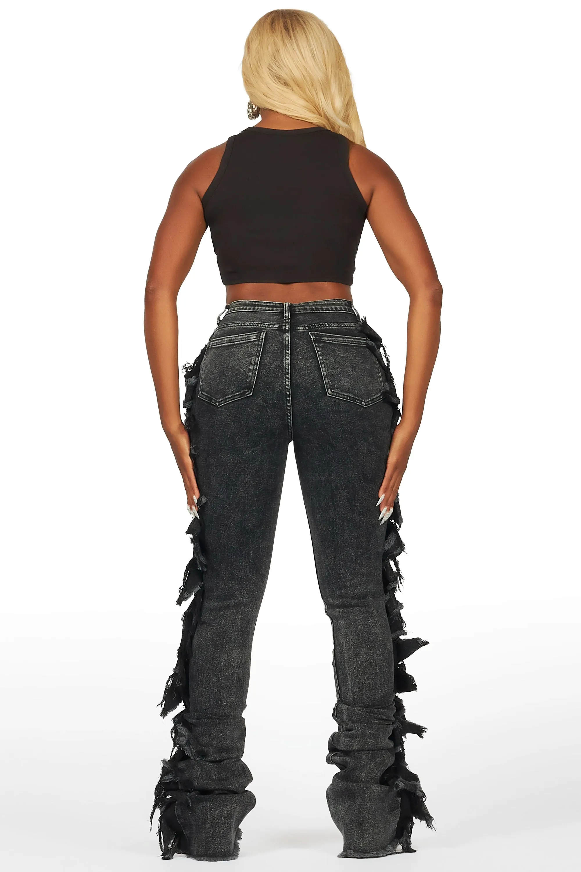 Cataleya Black Wash Super Stacked Jean sold by Rockstar Original product image thumbnail 5