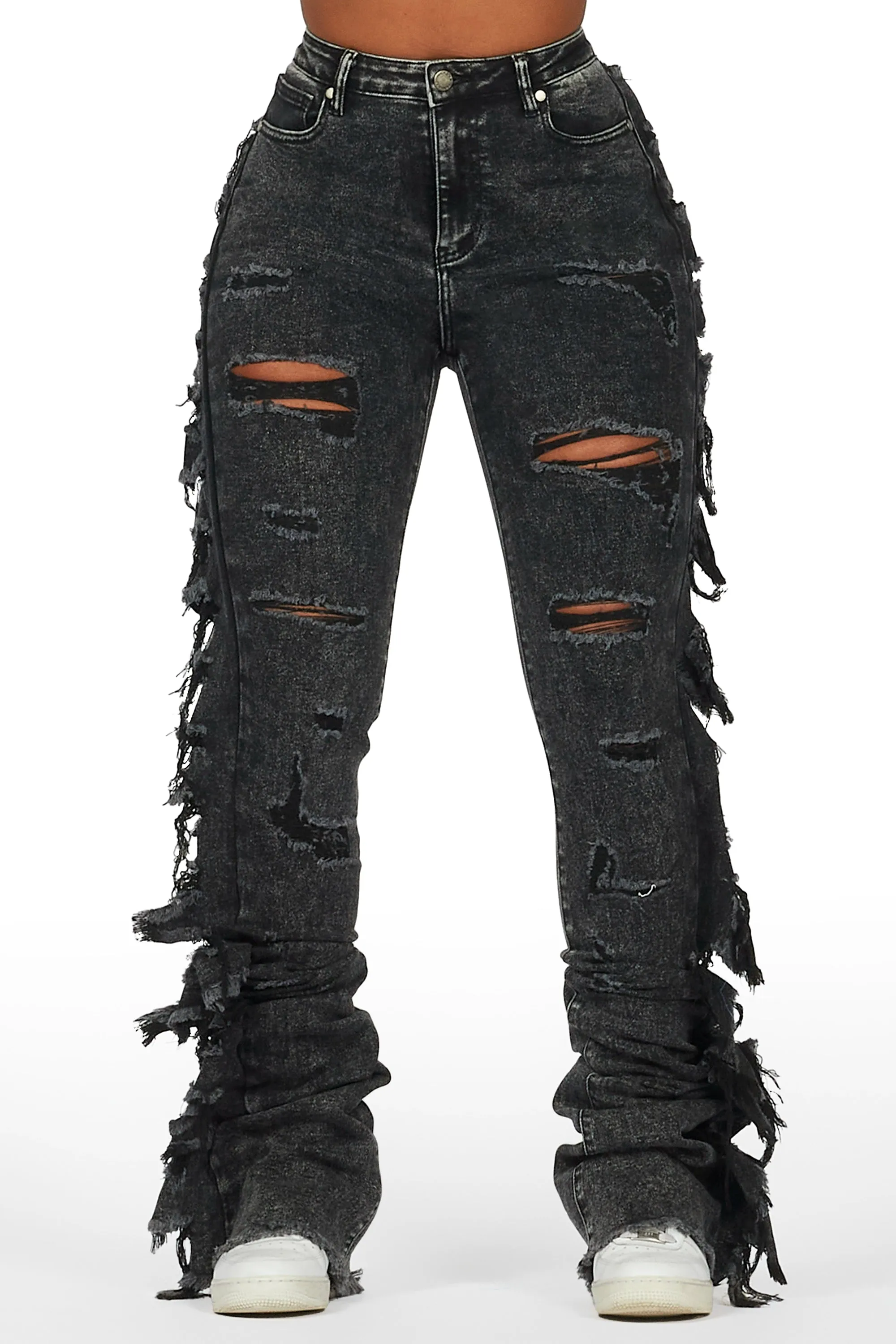 Cataleya Black Wash Super Stacked Jean sold by Rockstar Original