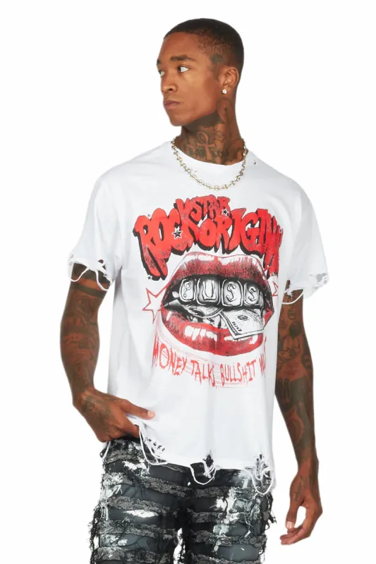 Bloke White Oversized Graphic T-Shirt sold by Rockstar Original