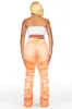 Zariyah Orange Stacked Flare Jean sold by Rockstar Original