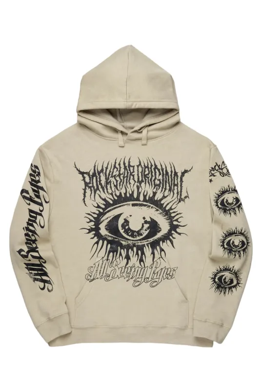 All Seeing Eyes Oatmeal Graphic Hoodie sold by Rockstar Original