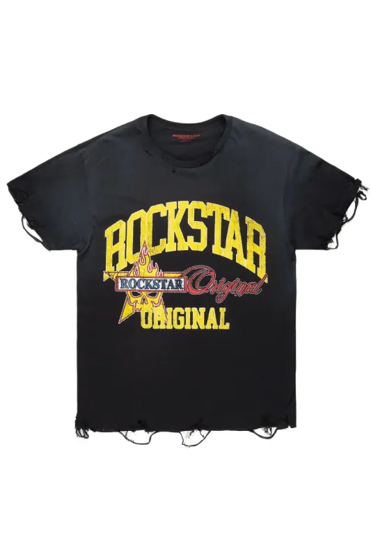 Decoby Black Oversized T-Shirt sold by Rockstar Original