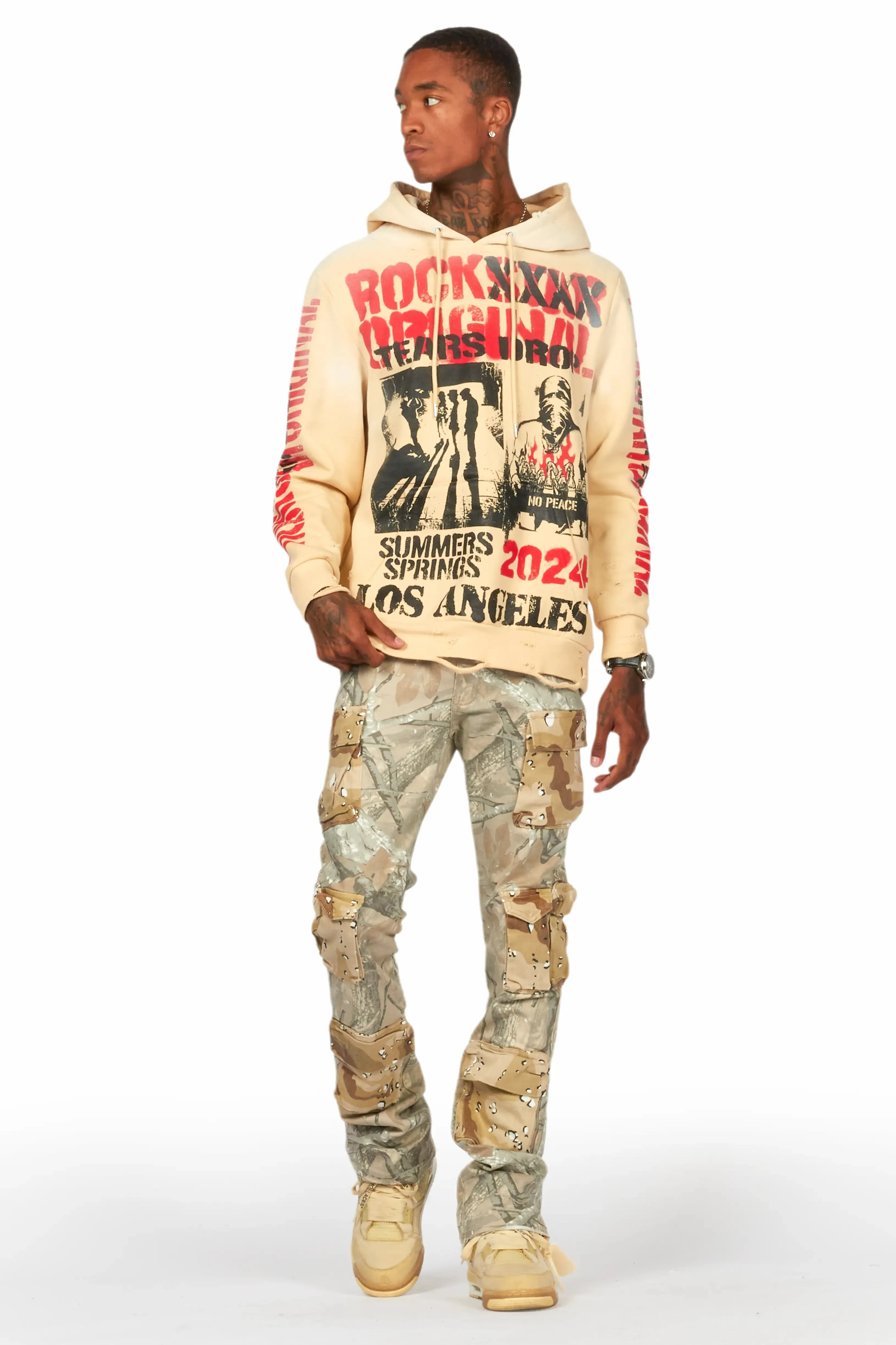 Yves Tree Camo Stacked Flare Cargo Jean sold by Rockstar Original product image thumbnail 3