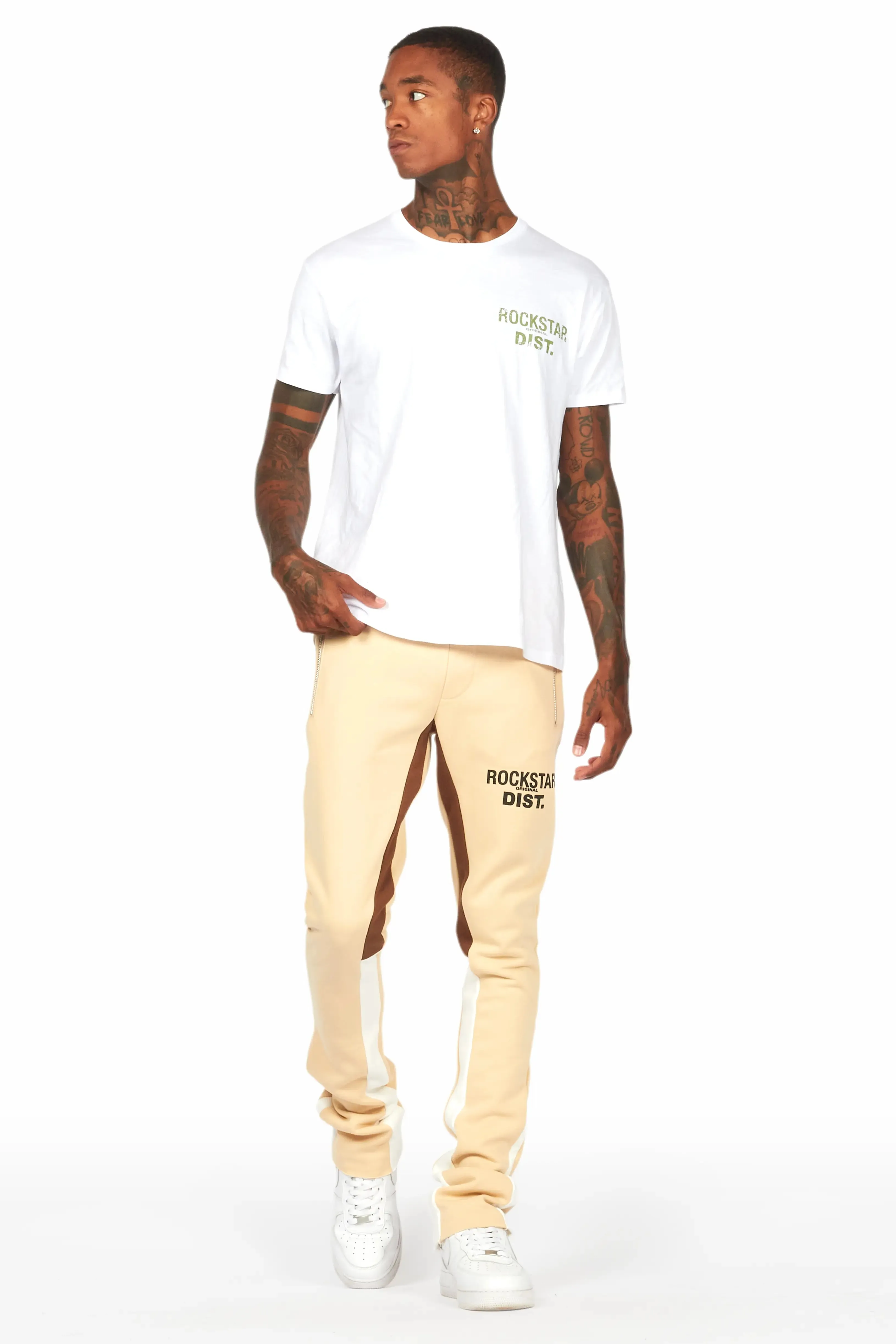 Alpine Beige/Black Stacked Flare Pant sold by Rockstar Original product image thumbnail 3