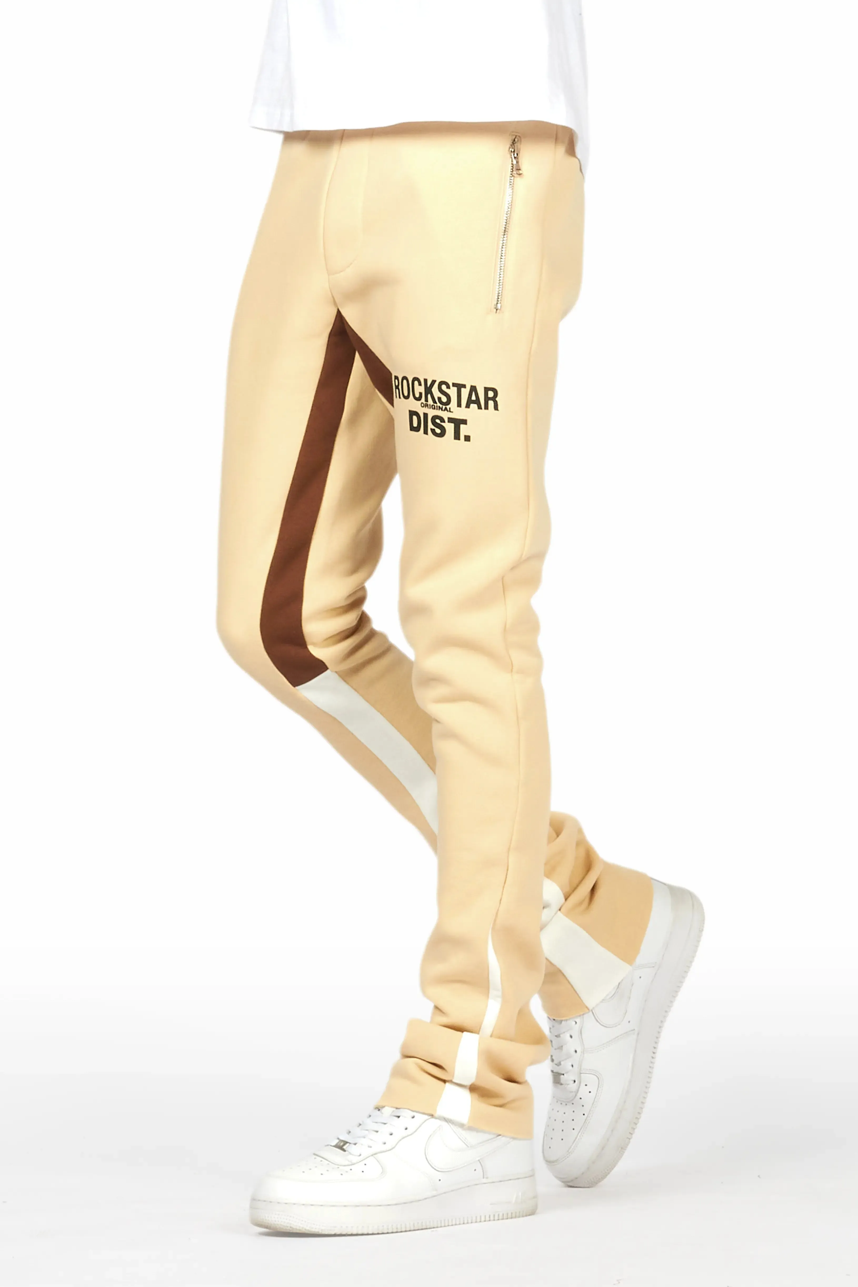 Alpine Beige/Black Stacked Flare Pant sold by Rockstar Original