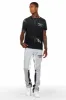 Alpine Grey/Black Stacked Flare Pant sold by Rockstar Original