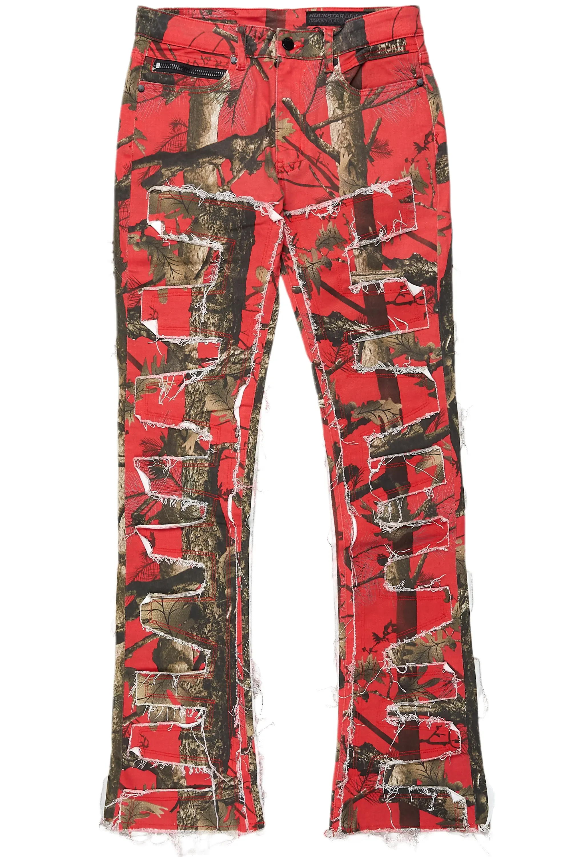 Shake Red Tree Camo Stacked Flare Jean sold by Rockstar Original