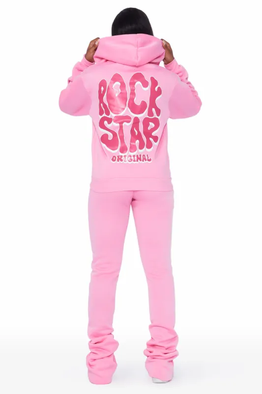 Teagan Pink Zip Up Super Stacked Trackset sold by Rockstar Original