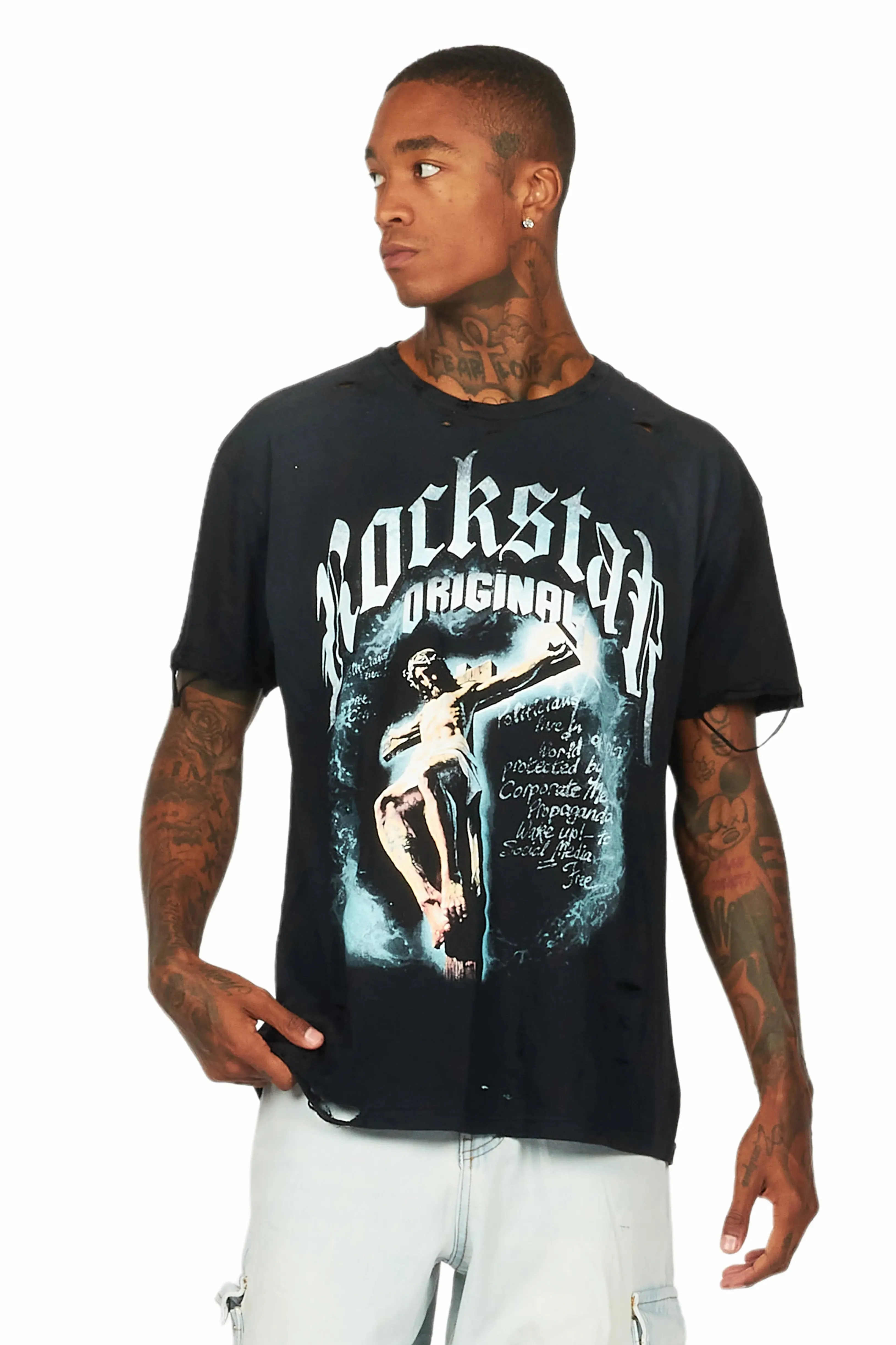 Sabian Black Graphic Oversized T-Shirt sold by Rockstar Original product image thumbnail 2