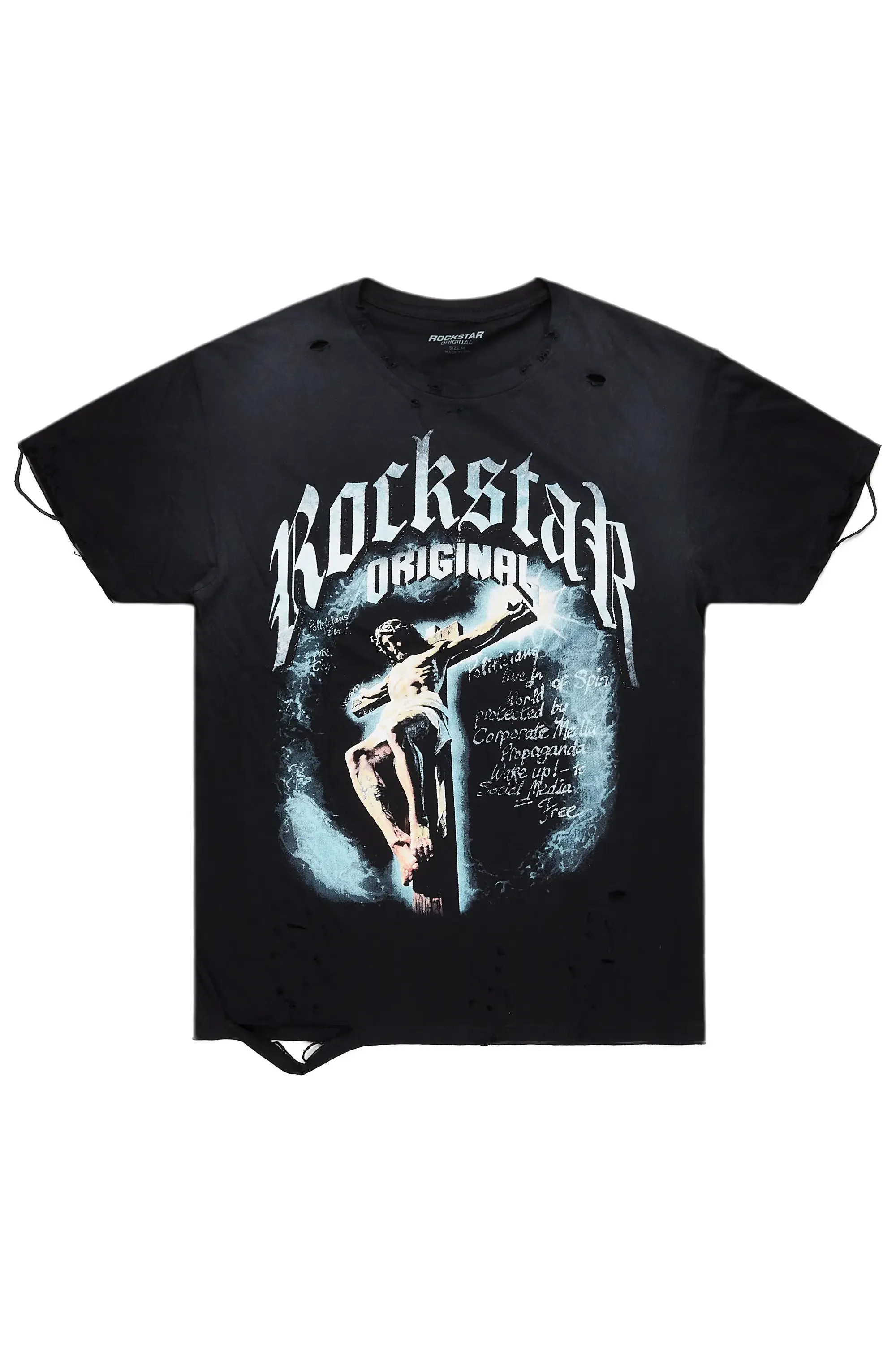Sabian Black Graphic Oversized T-Shirt sold by Rockstar Original