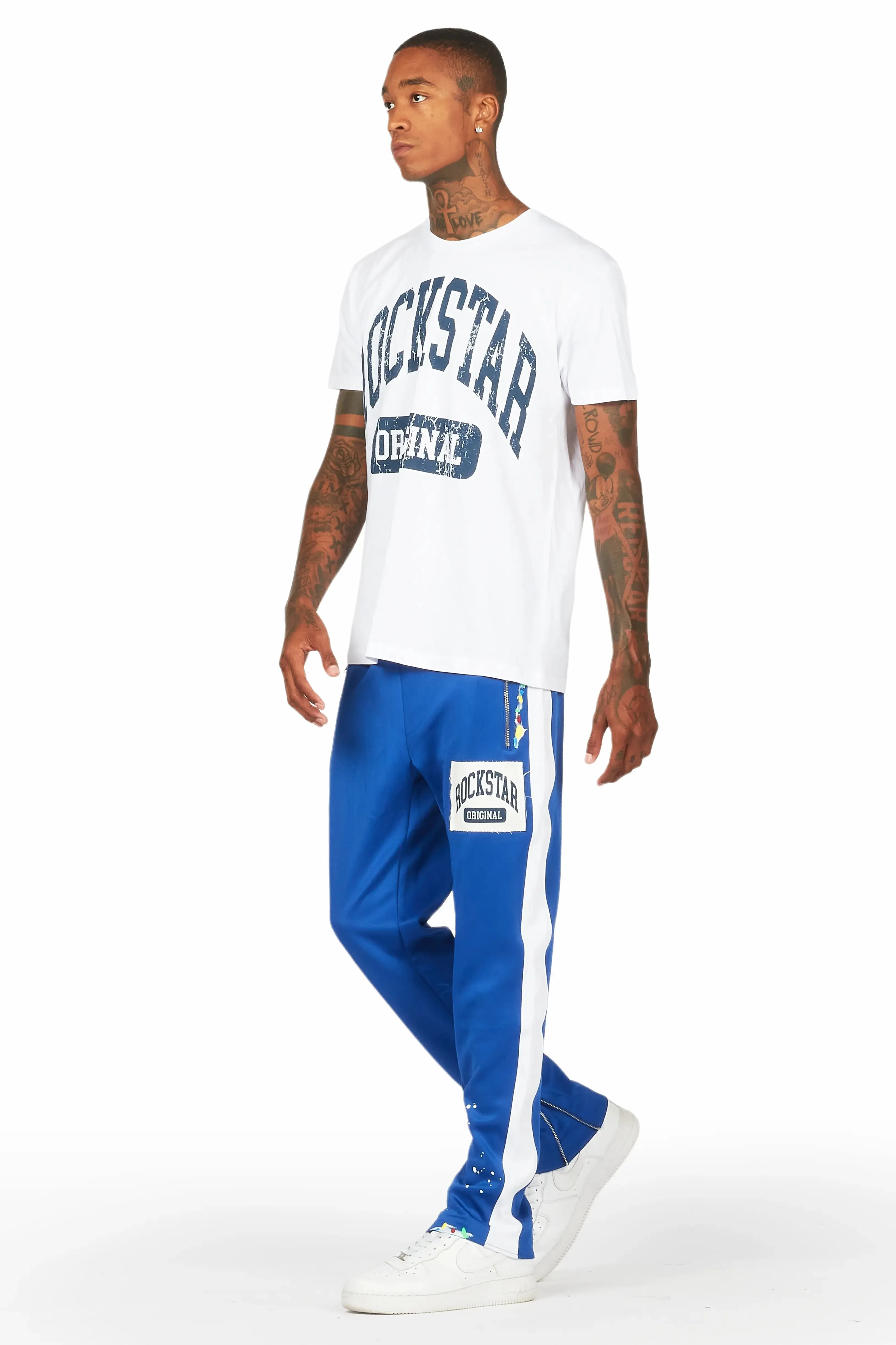 Aden White/Royal T-Shirt/Slim Fit Track Set sold by Rockstar Original product image thumbnail 5