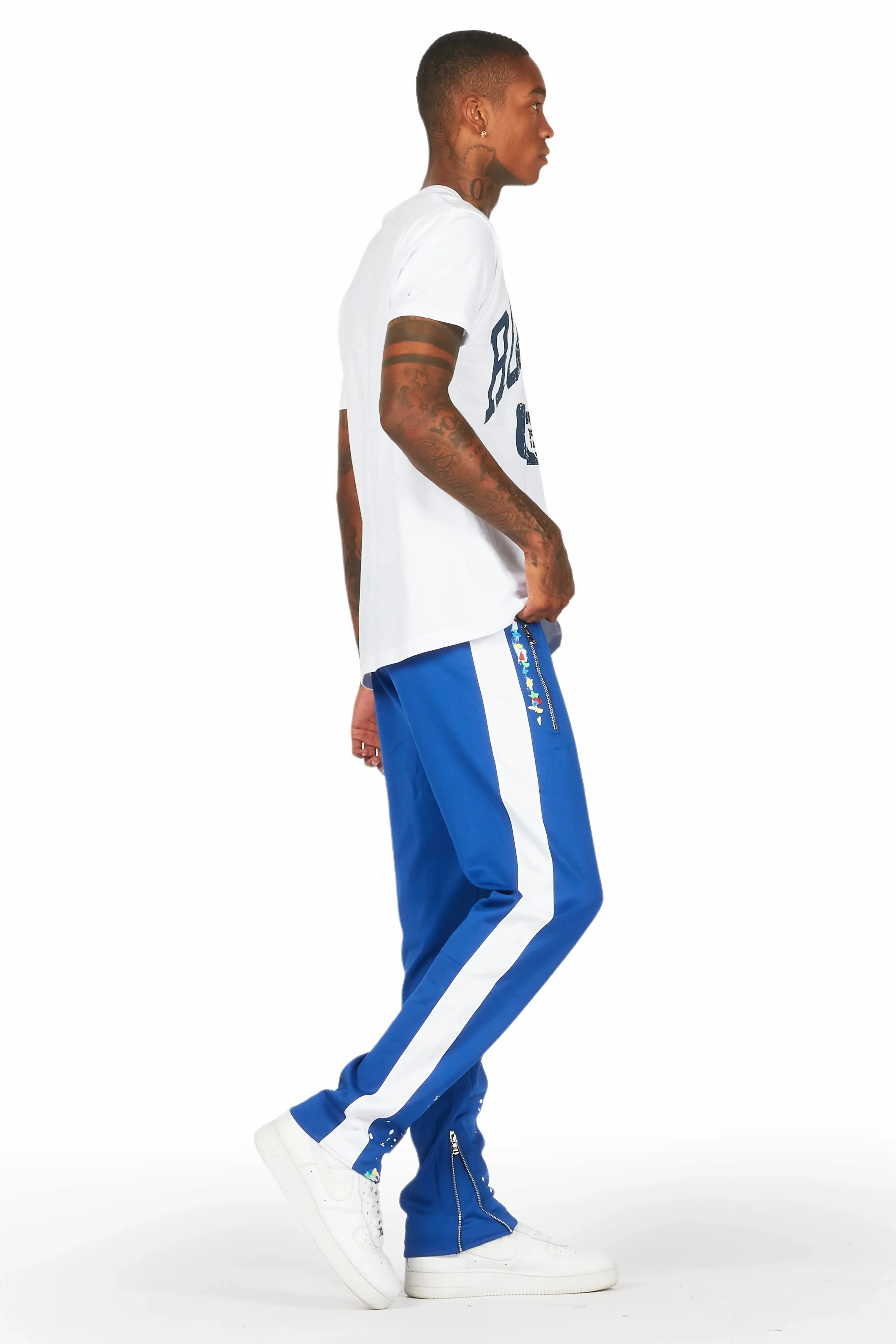 Aden White/Royal T-Shirt/Slim Fit Track Set sold by Rockstar Original product image thumbnail 3