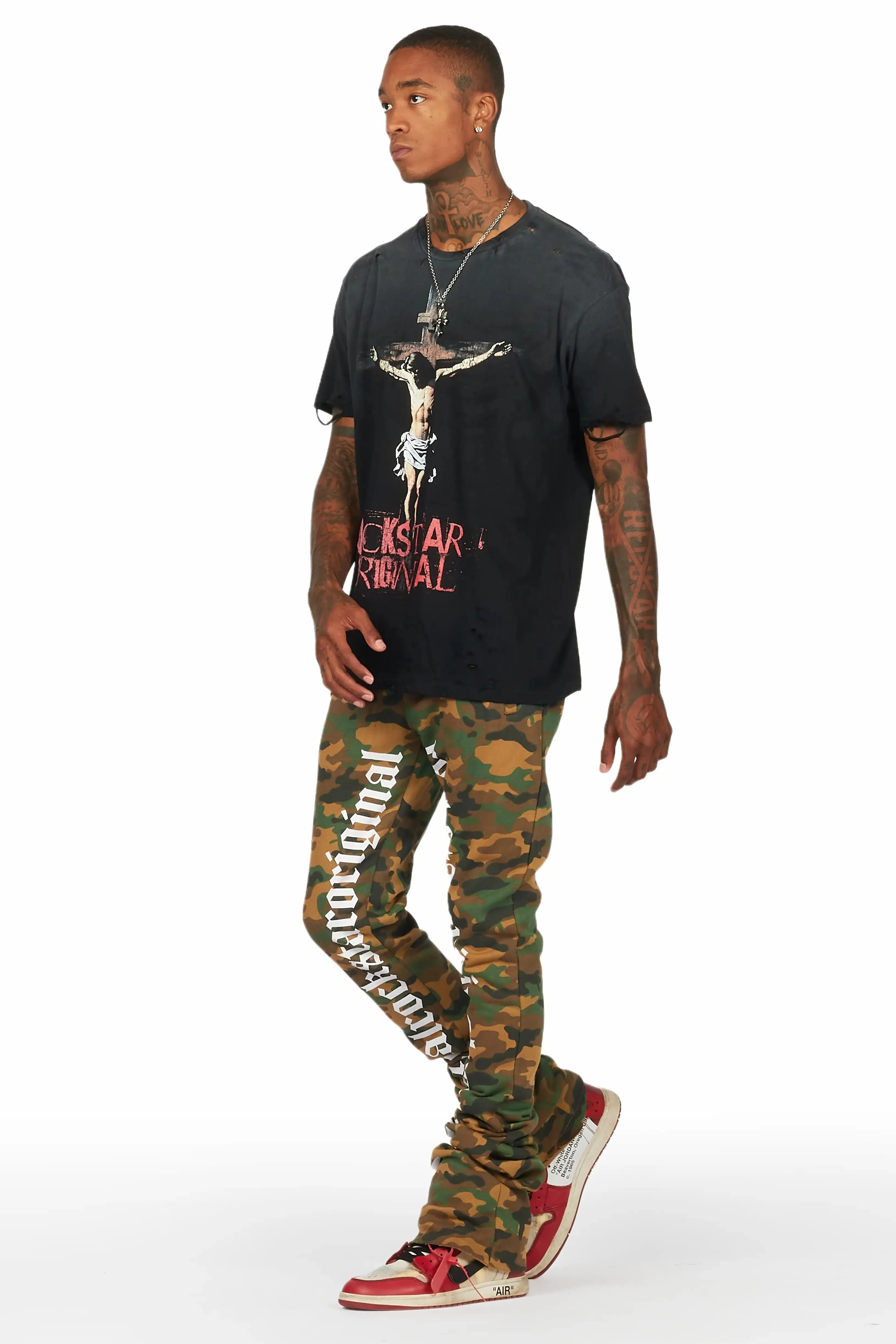 Callie Faded Camo Super Stacked Flare Pants sold by Rockstar Original product image thumbnail 5