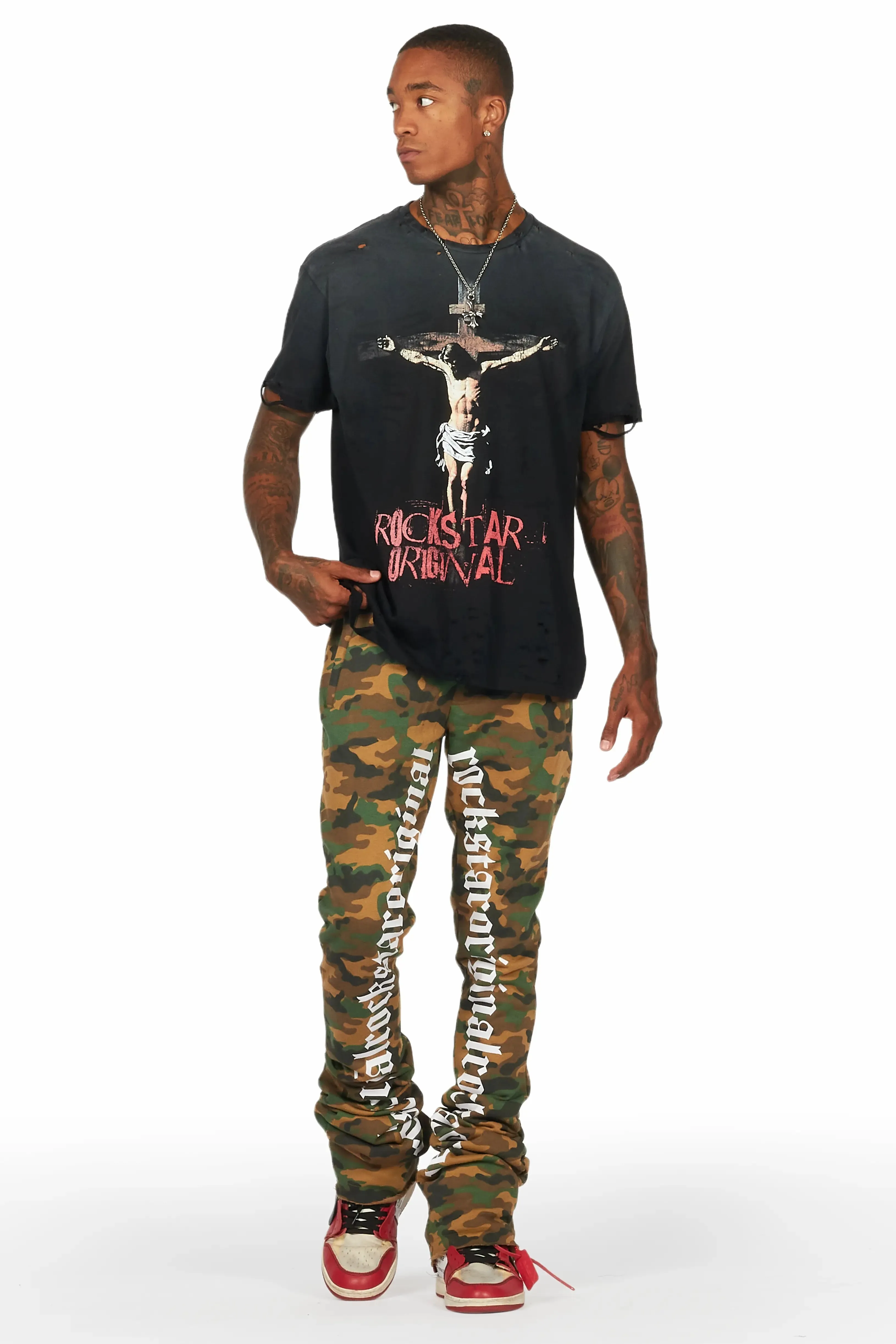 Callie Faded Camo Super Stacked Flare Pants sold by Rockstar Original product image thumbnail 2