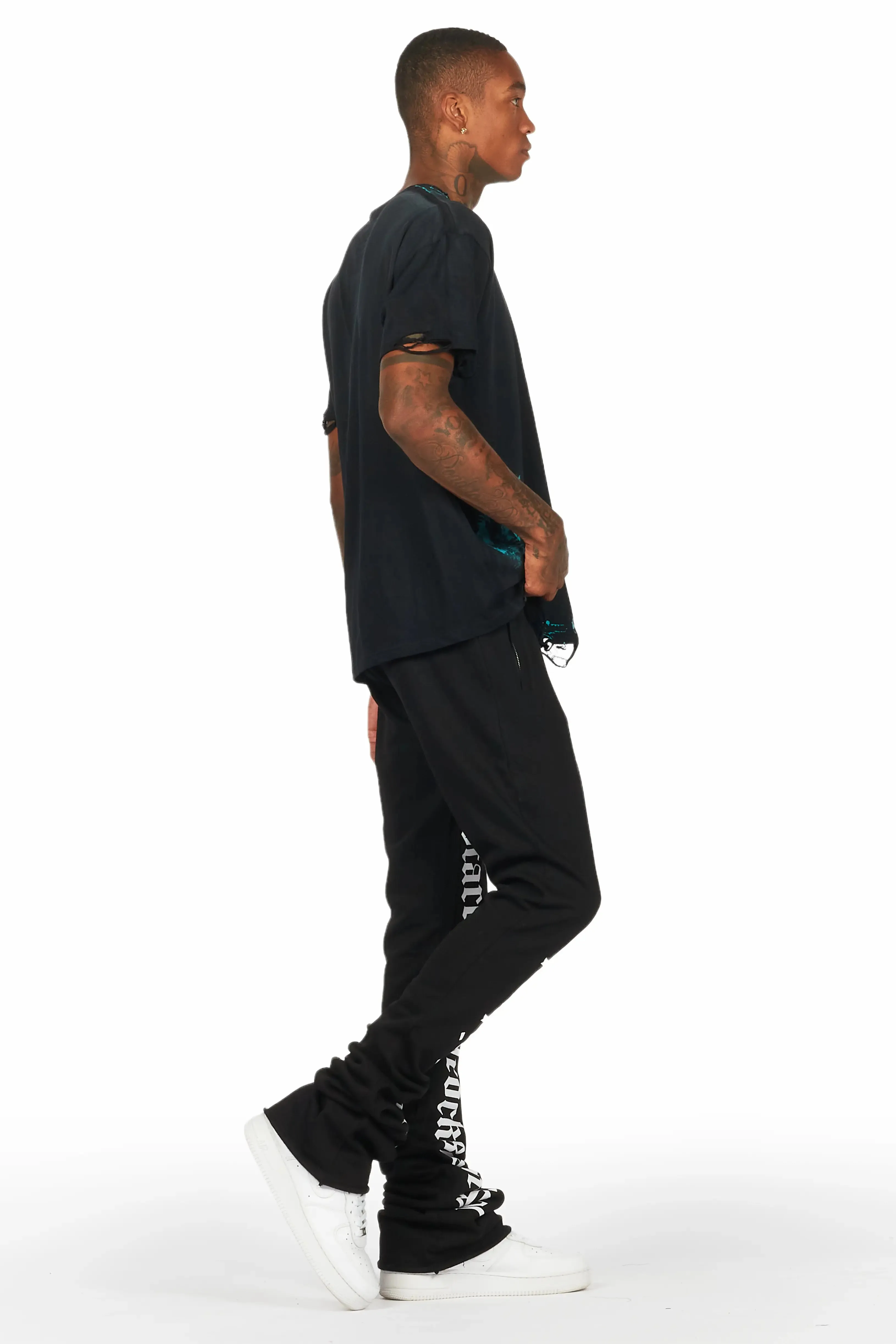 Callie Black/White Super Stacked Flare Pants sold by Rockstar Original product image thumbnail 4