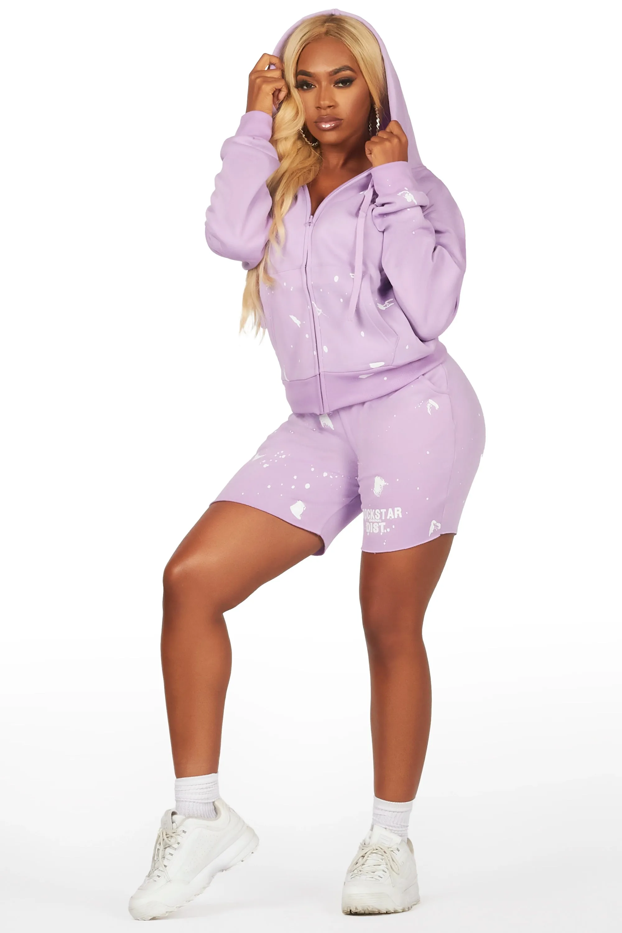 Kanesha Lavender Zip Up Short Set sold by Rockstar Original product image thumbnail 2