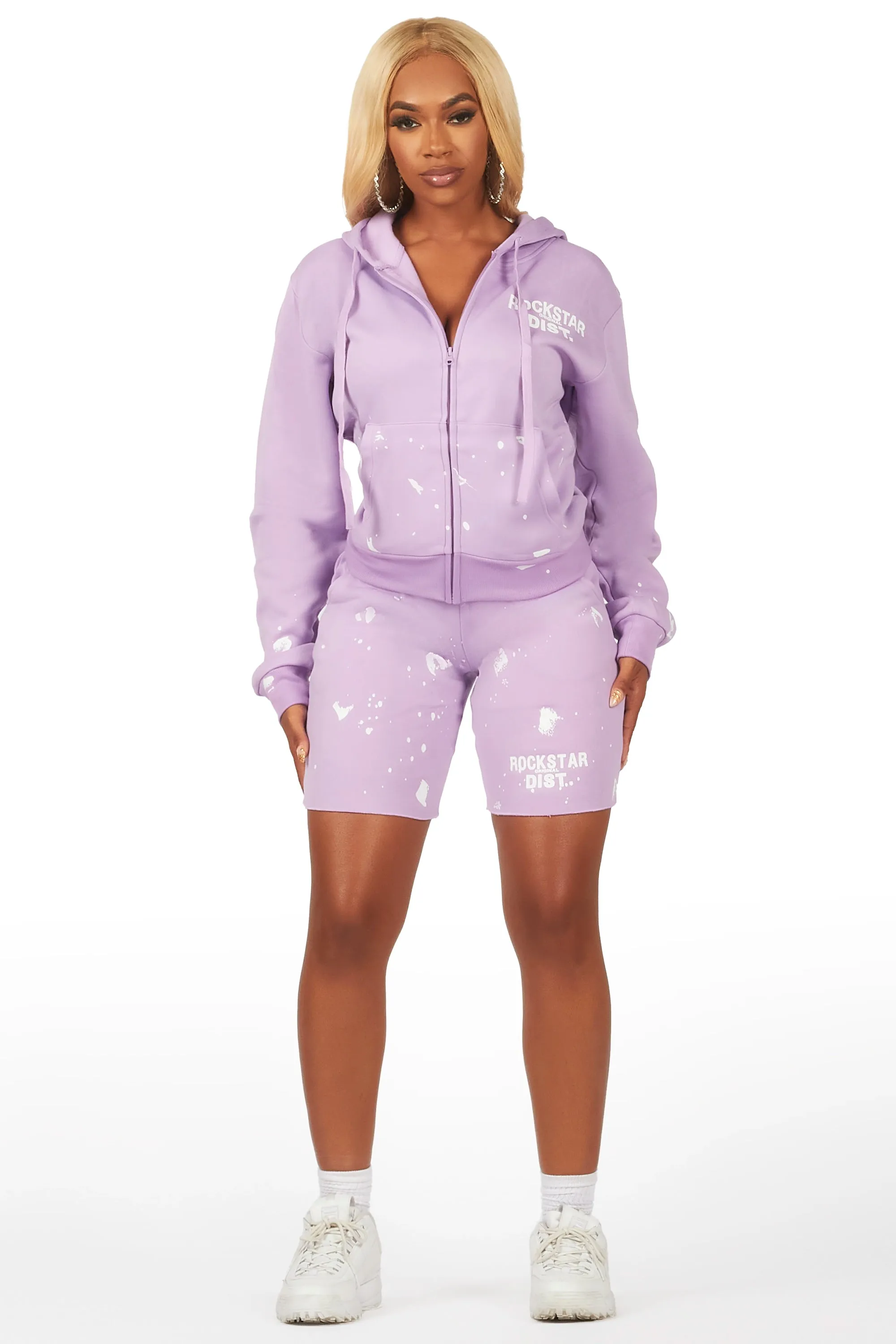 Kanesha Lavender Zip Up Short Set sold by Rockstar Original product image thumbnail 4