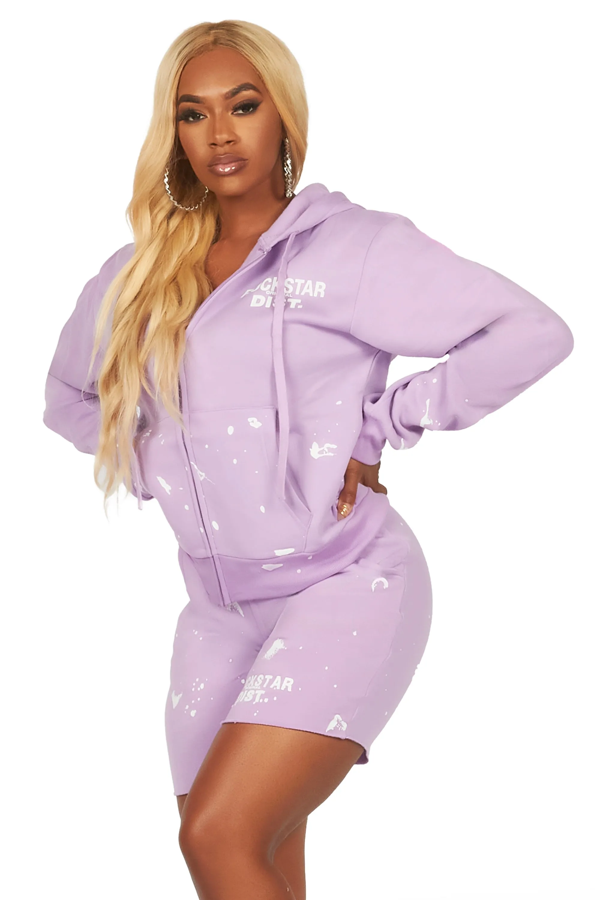 Kanesha Lavender Zip Up Short Set sold by Rockstar Original product image thumbnail 3