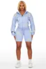 Destinee Periwinkle Zip Up Short Set sold by Rockstar Original