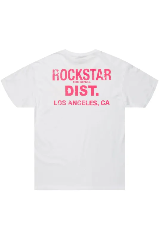 Dalasia White/Pink Oversized Tee sold by Rockstar Original