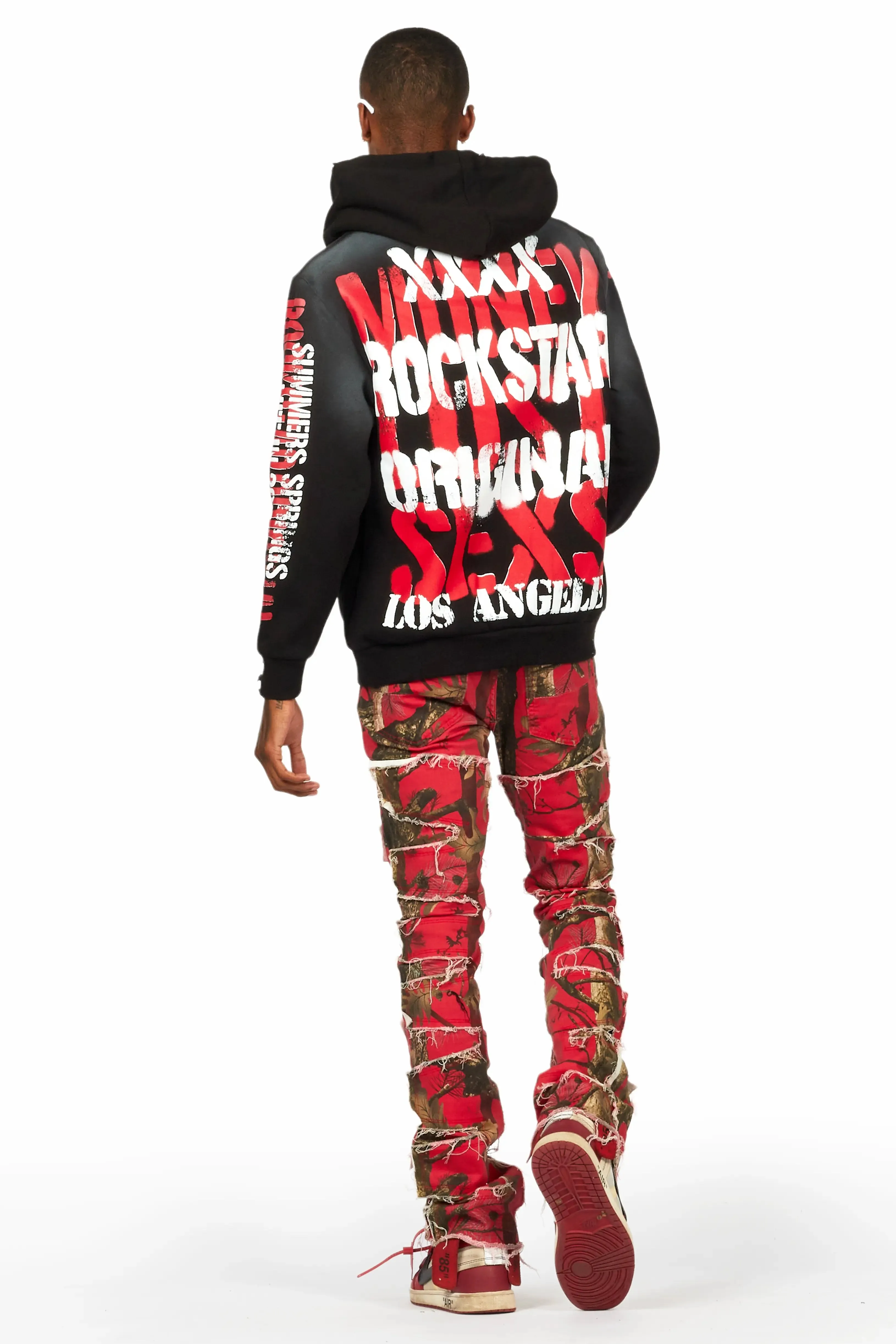 Omer Black Distressed Graphic Hoodie sold by Rockstar Original product image thumbnail 4