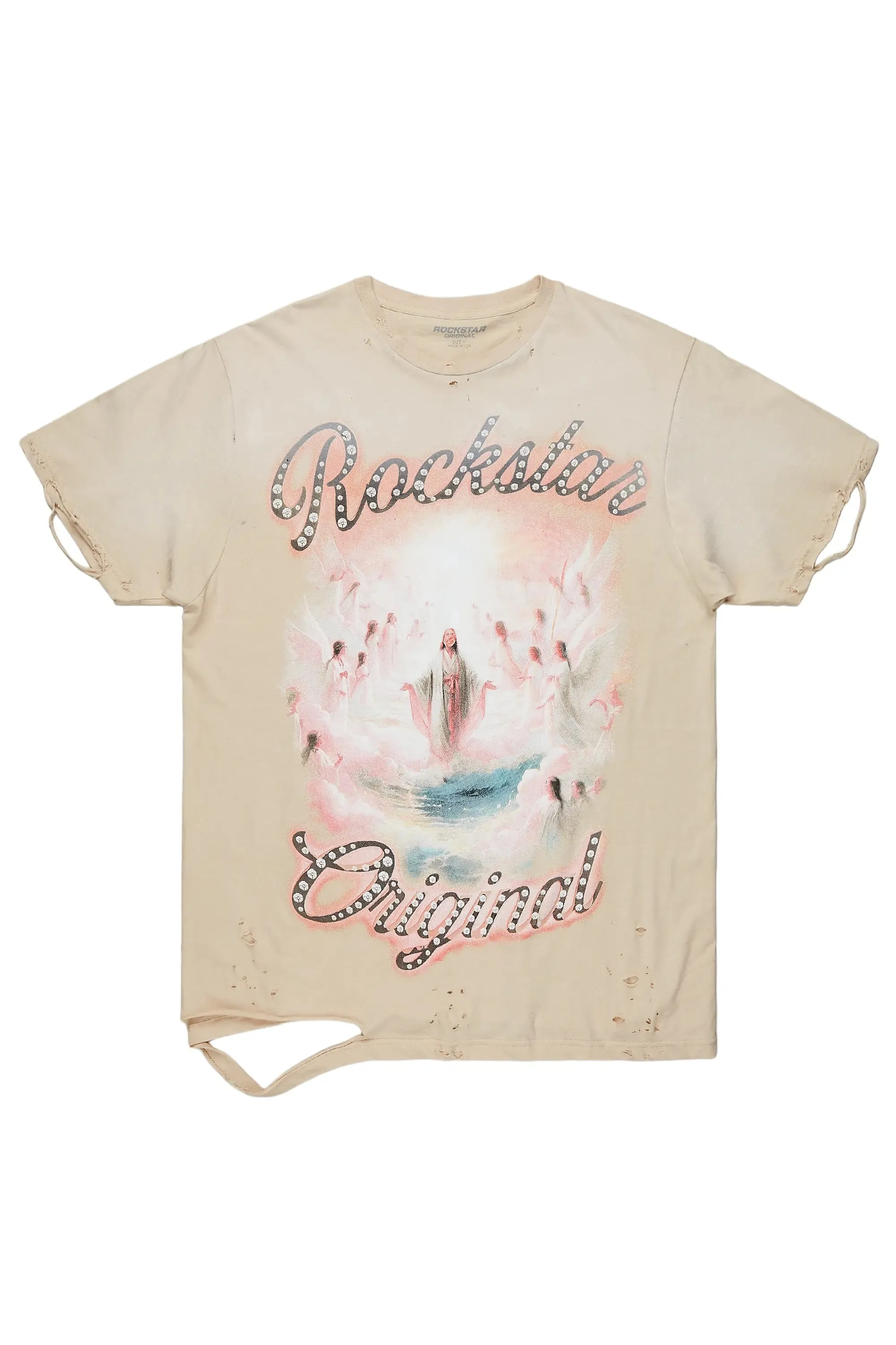 Nasira Beige Oversized T-Shirt sold by Rockstar Original