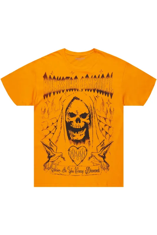 Evette Orange Oversized T-Shirt sold by Rockstar Original
