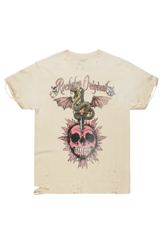 Cecelia Beige Oversized T-Shirt sold by Rockstar Original