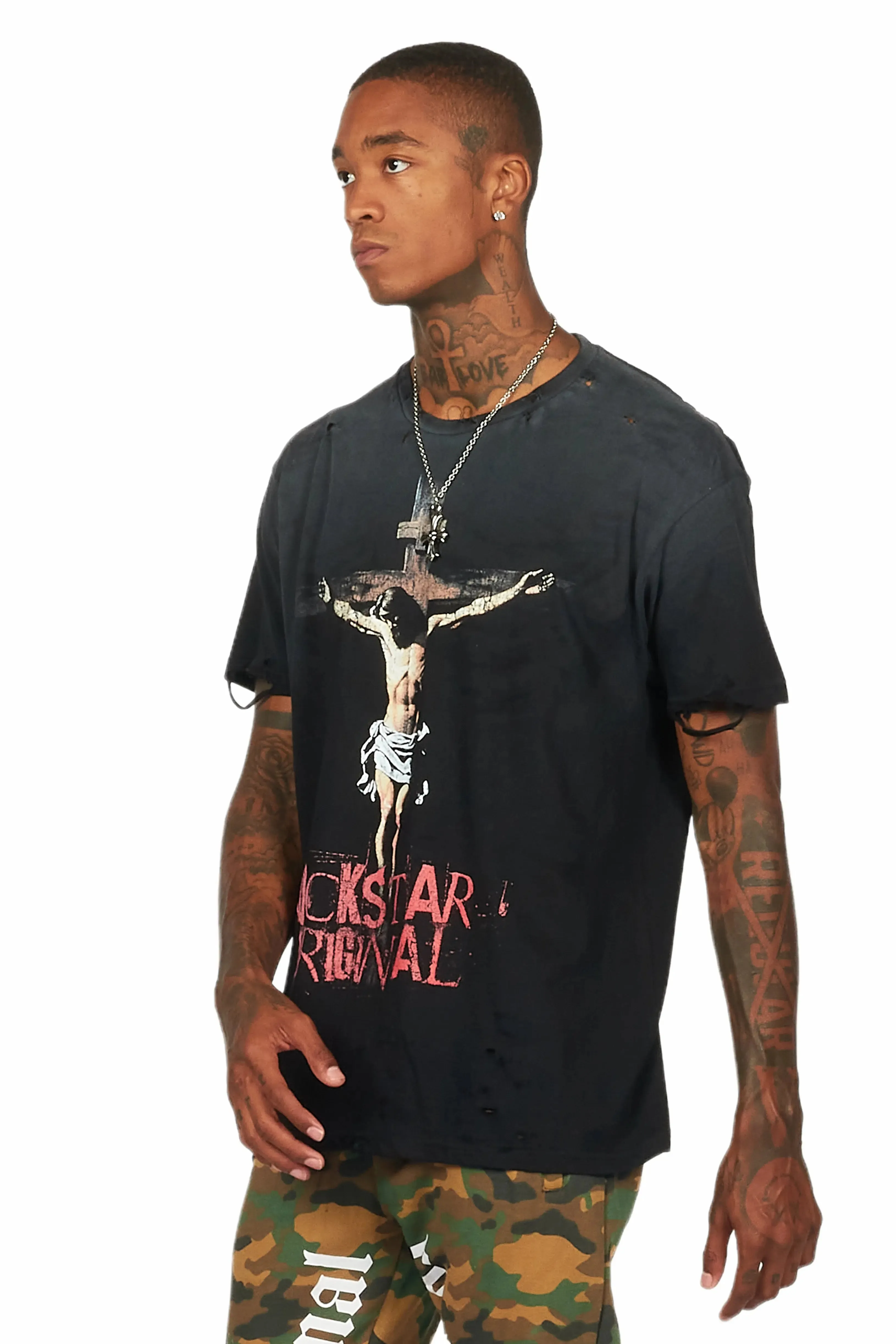 Barke Black Graphic Oversized T-Shirt sold by Rockstar Original product image thumbnail 5