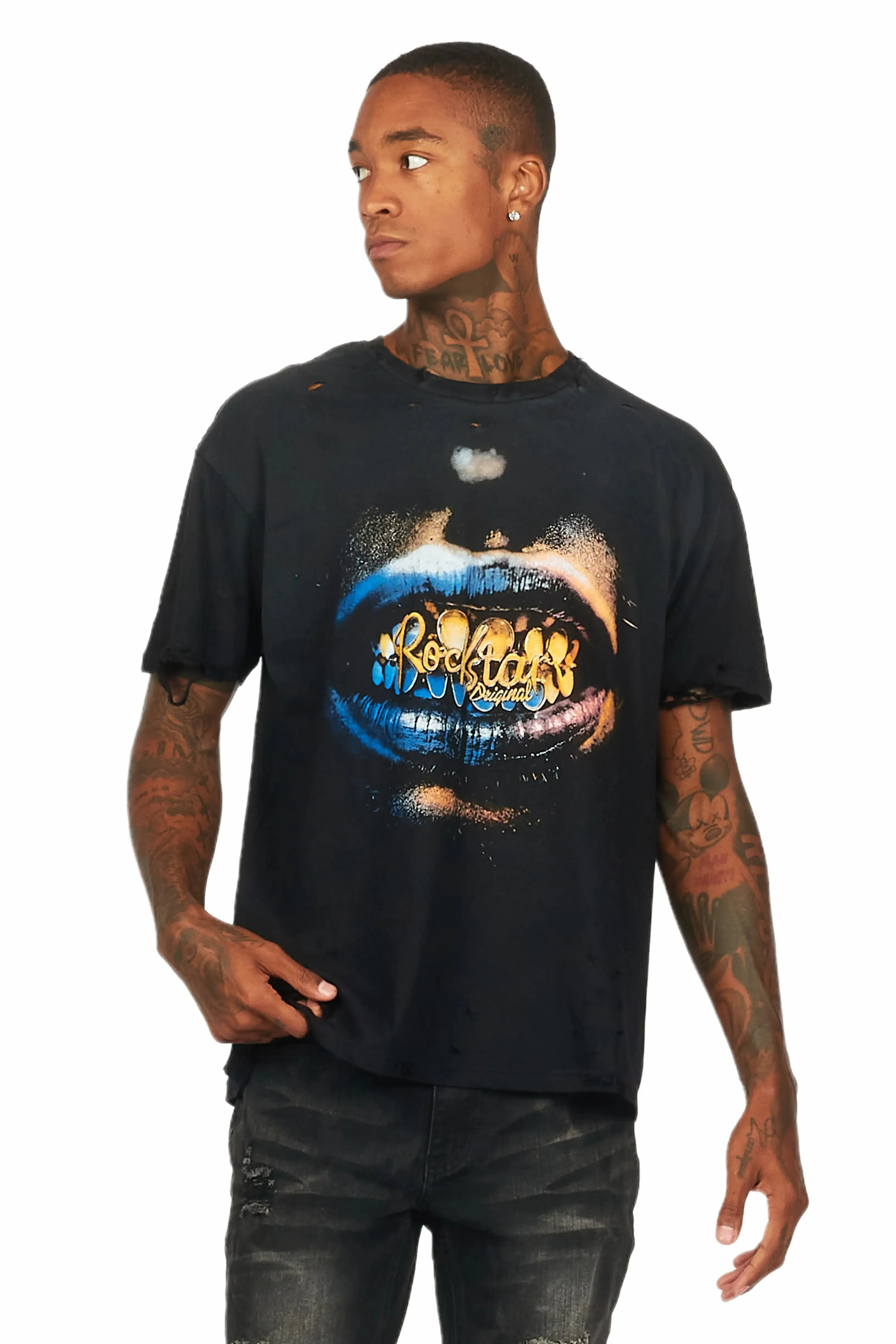 Jabbar Black Graphic Oversized T-Shirt sold by Rockstar Original product image thumbnail 2
